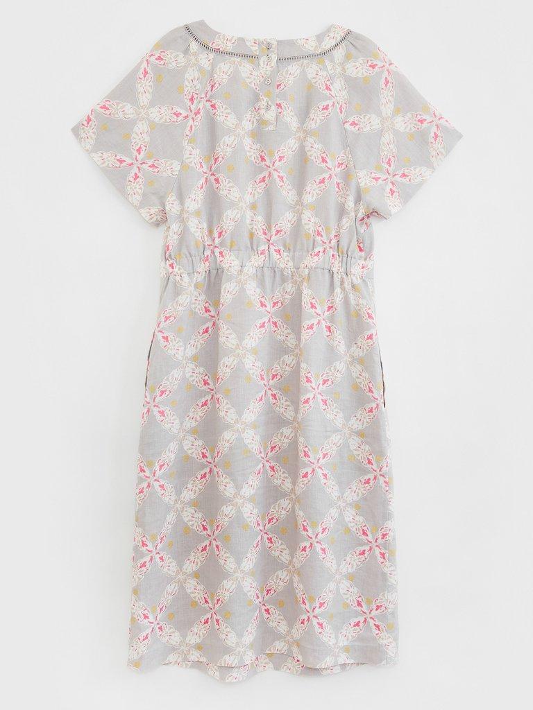 Dixie Linen Dress in NAT MLT - FLAT BACK