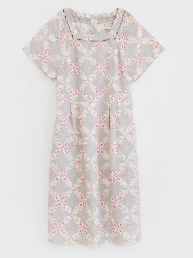 Dixie Linen Dress in NAT MLT - FLAT FRONT