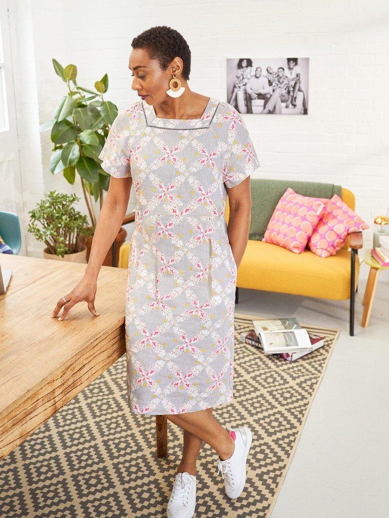 Dixie Linen Dress in NAT MLT - LIFESTYLE