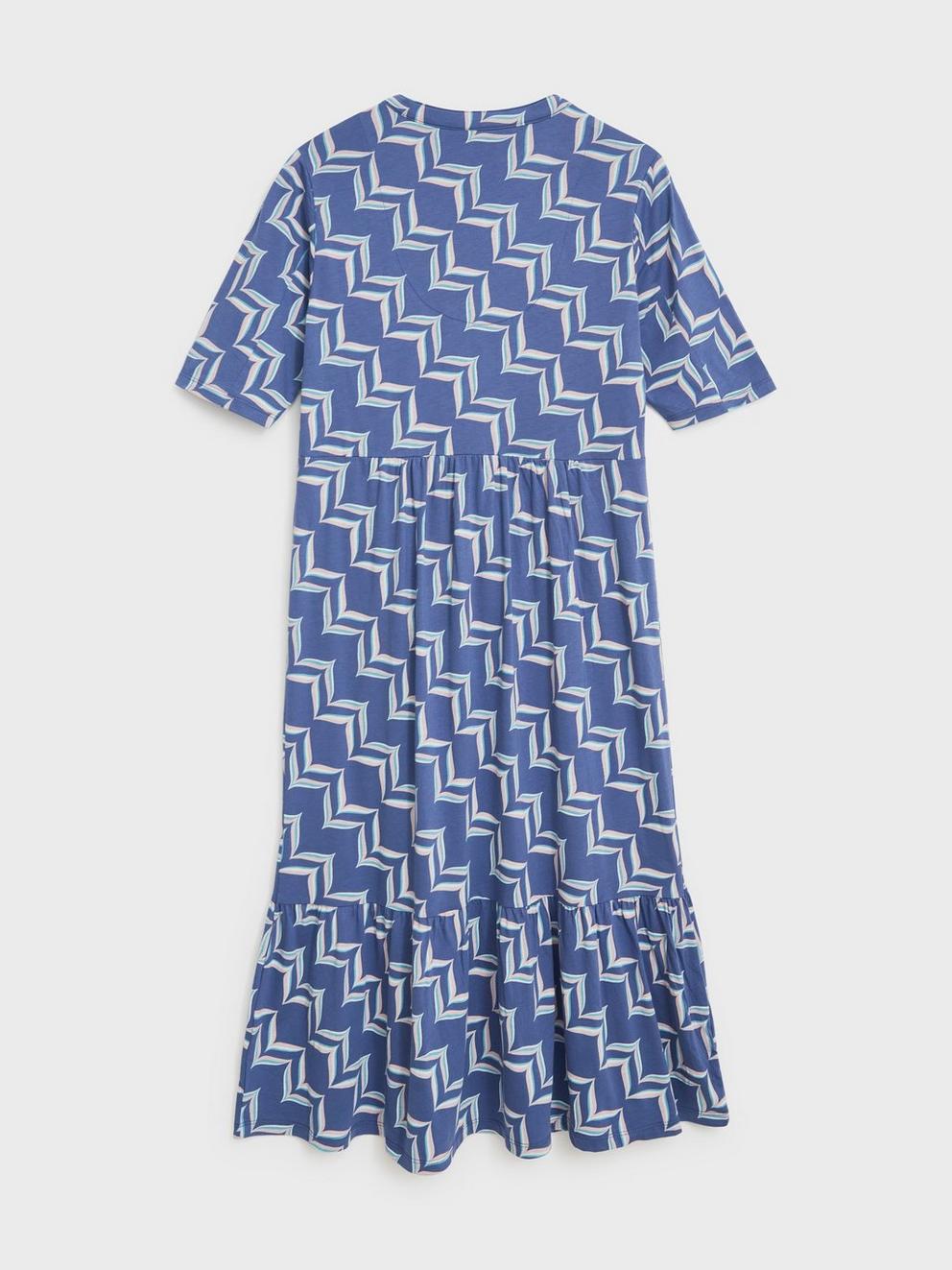 Naya Jersey Dress in BLUE MLT - FLAT BACK