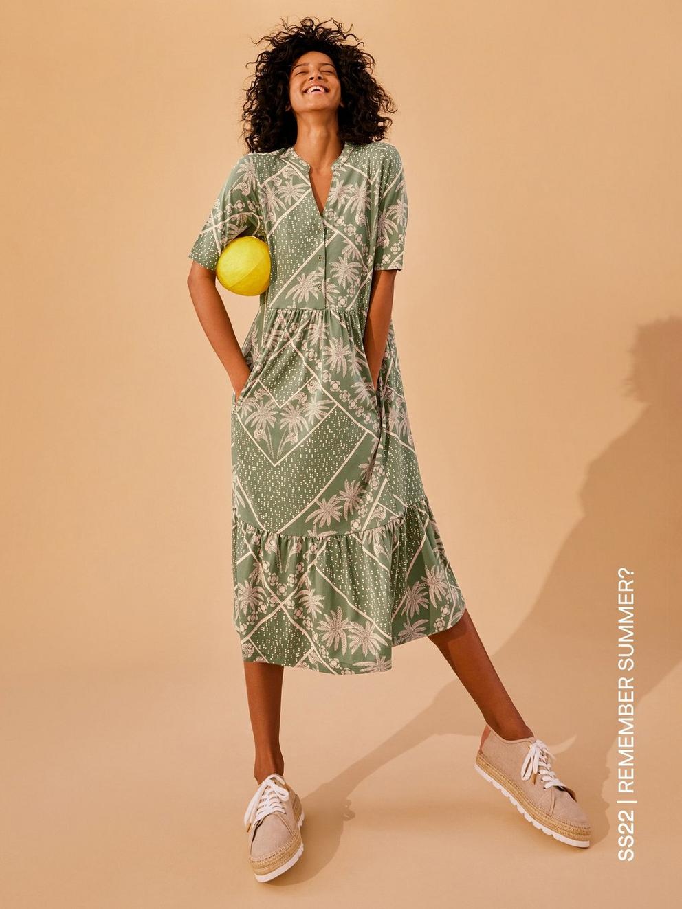 Naya Jersey Dress in GREEN MLT - LIFESTYLE