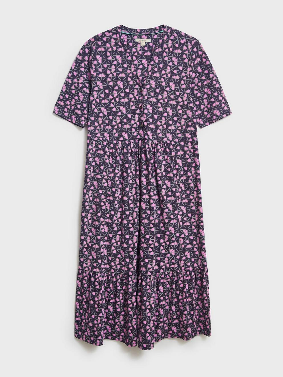 Naya Jersey Dress in PINK MLT - FLAT FRONT