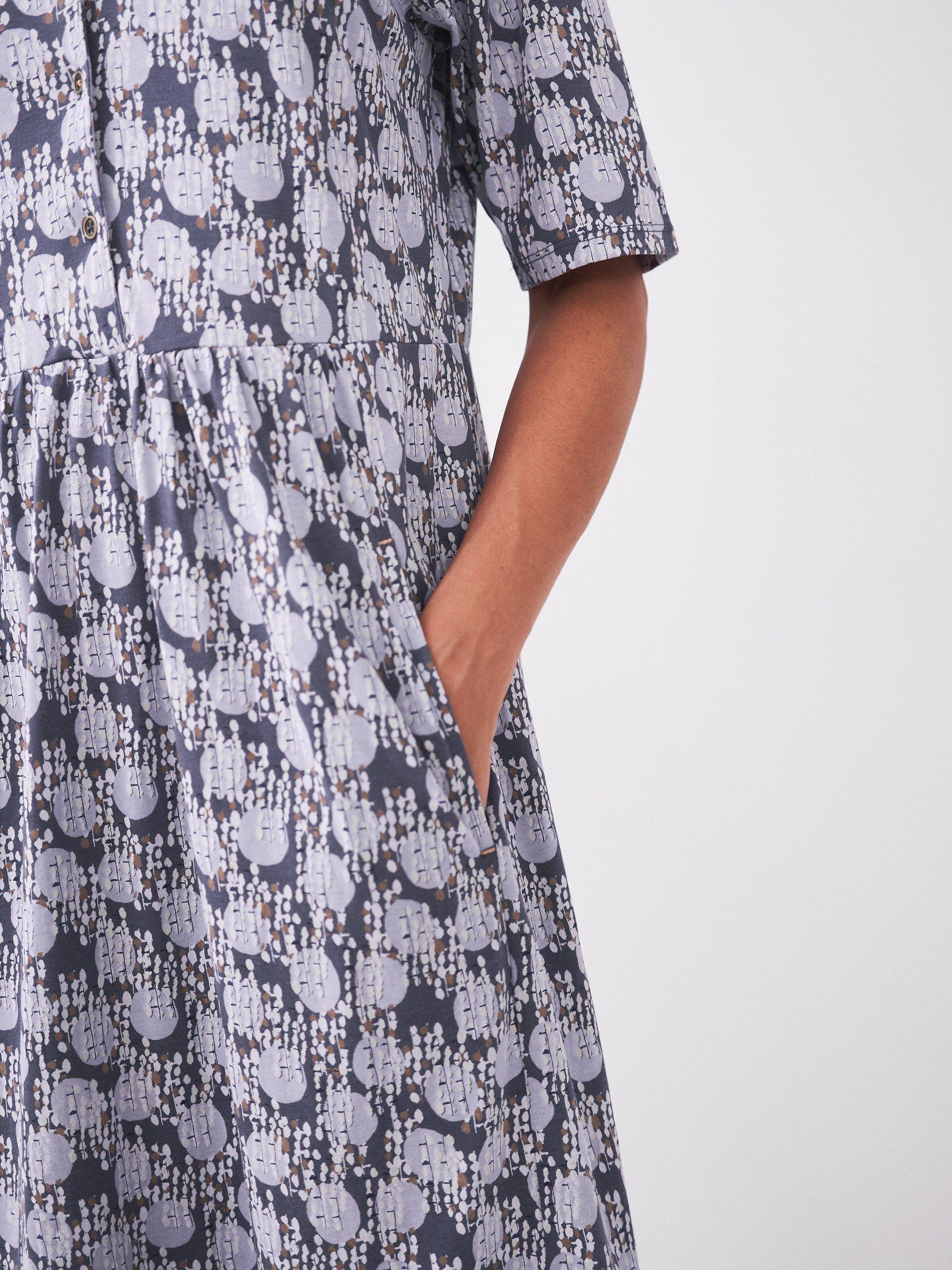 Naya Jersey Dress Midi in PURPLE MULTI | White Stuff