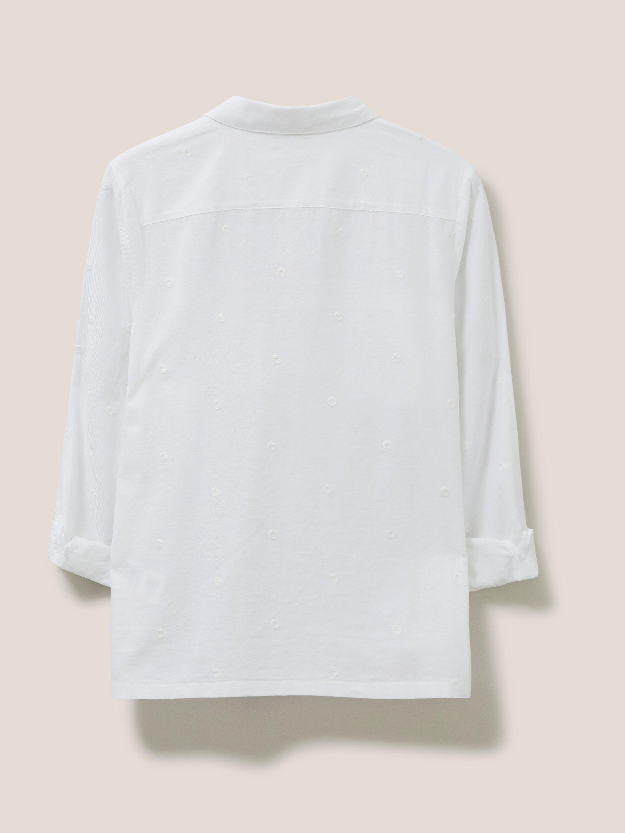 Emilia Organic Cotton Shirt in IVORY MLT - FLAT BACK