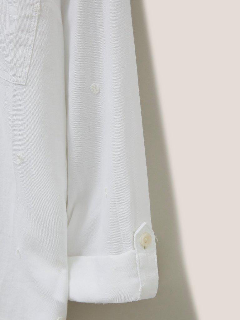 Emilia Organic Cotton Shirt in IVORY MLT - FLAT DETAIL