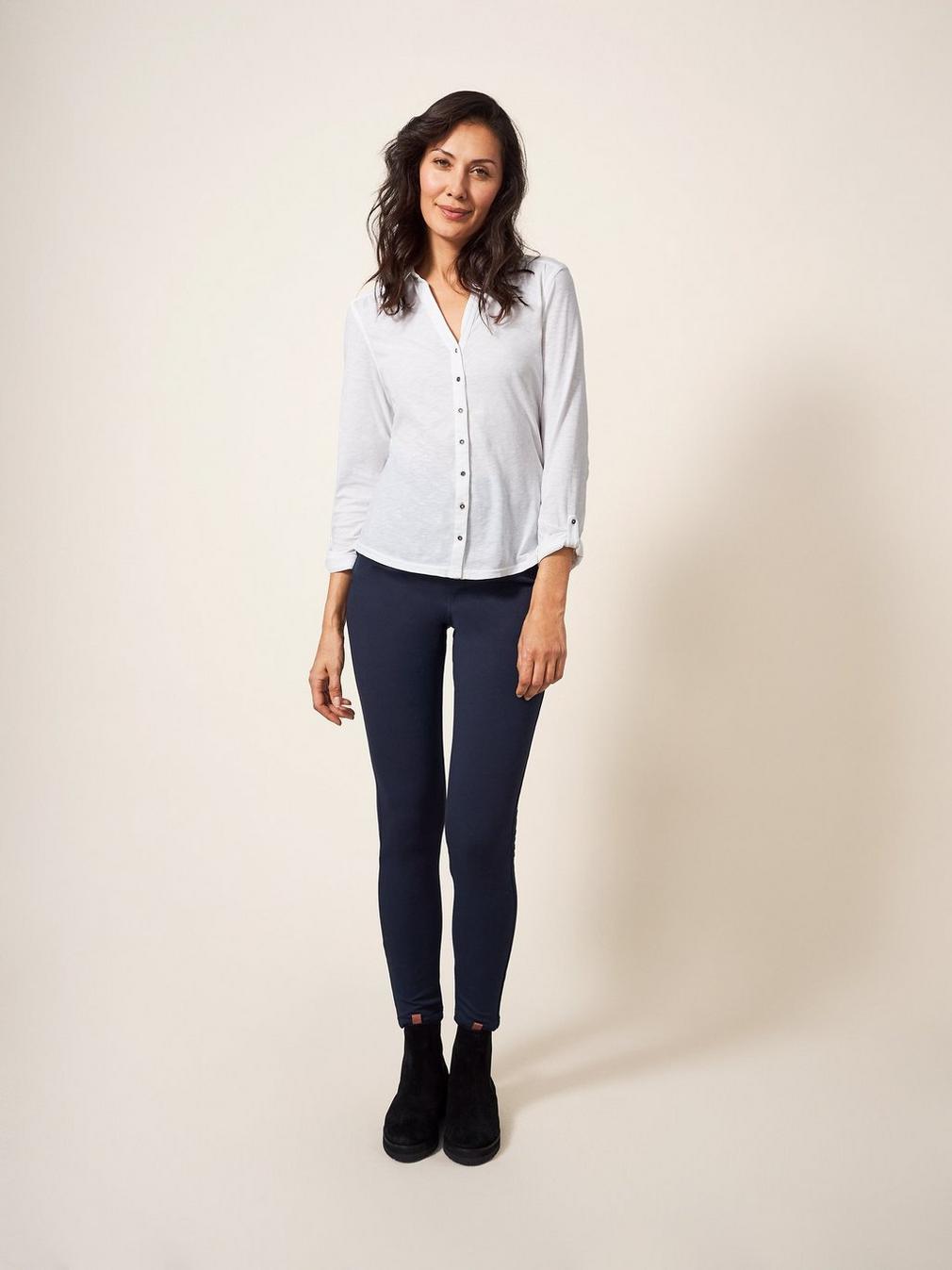 Jodie Ponte Jegging in DARK NAVY - MODEL FRONT