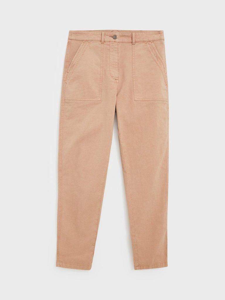Twister Chino Trousers in LGT NAT - FLAT FRONT