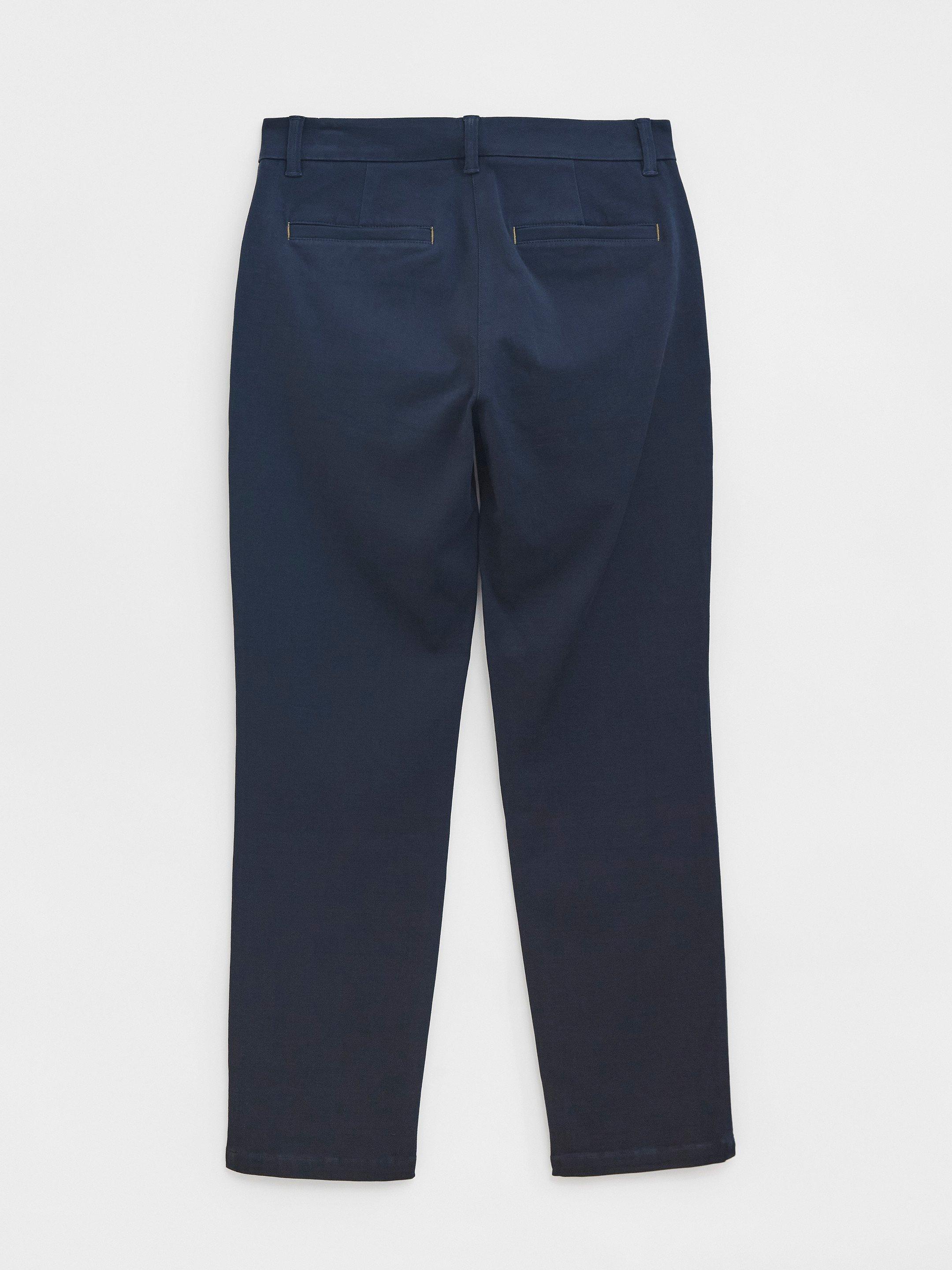 Sienna Stretch Trousers in DARK NAVY - FLAT BACK
