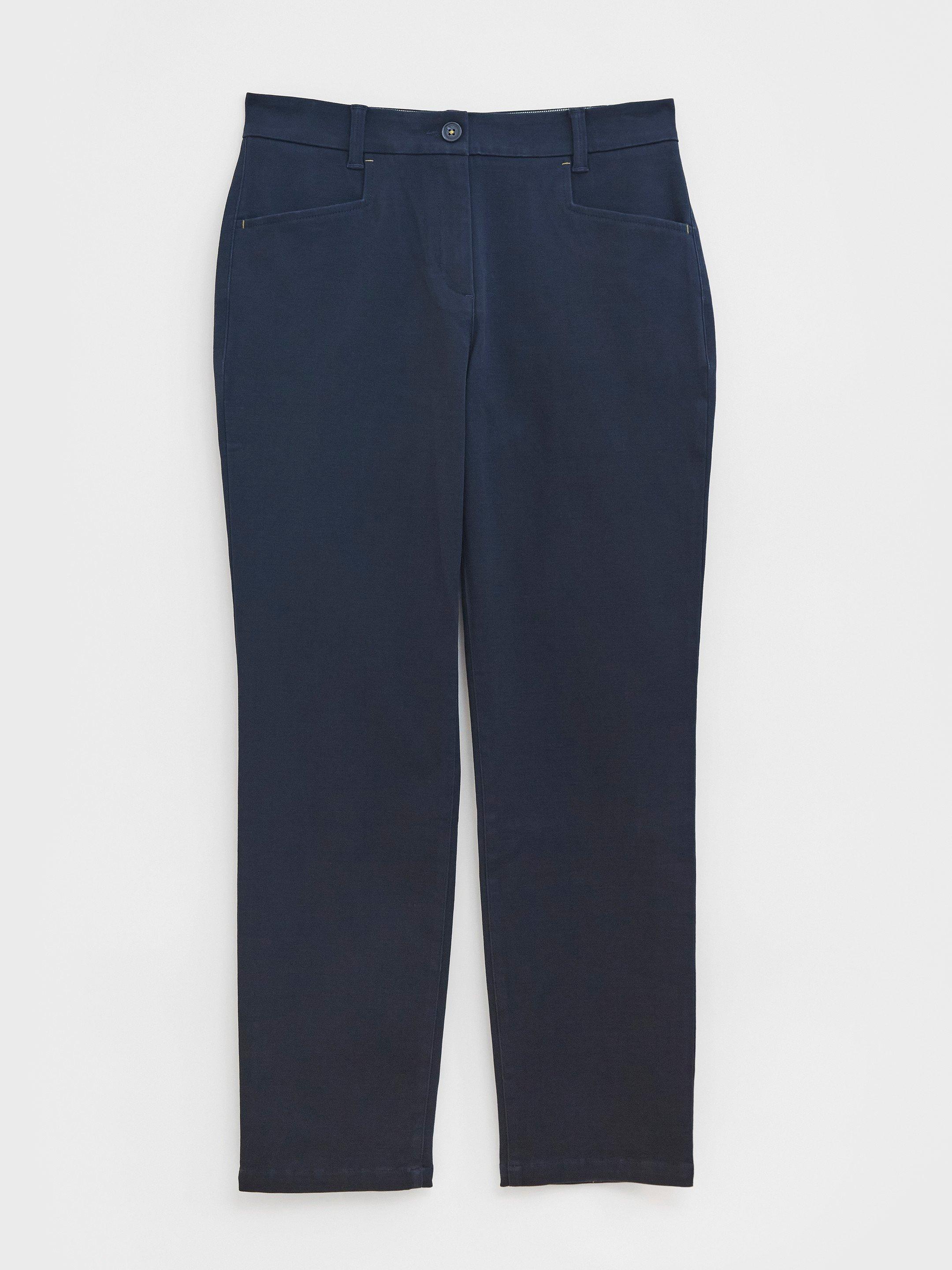 Sienna Stretch Trousers in DARK NAVY - FLAT FRONT