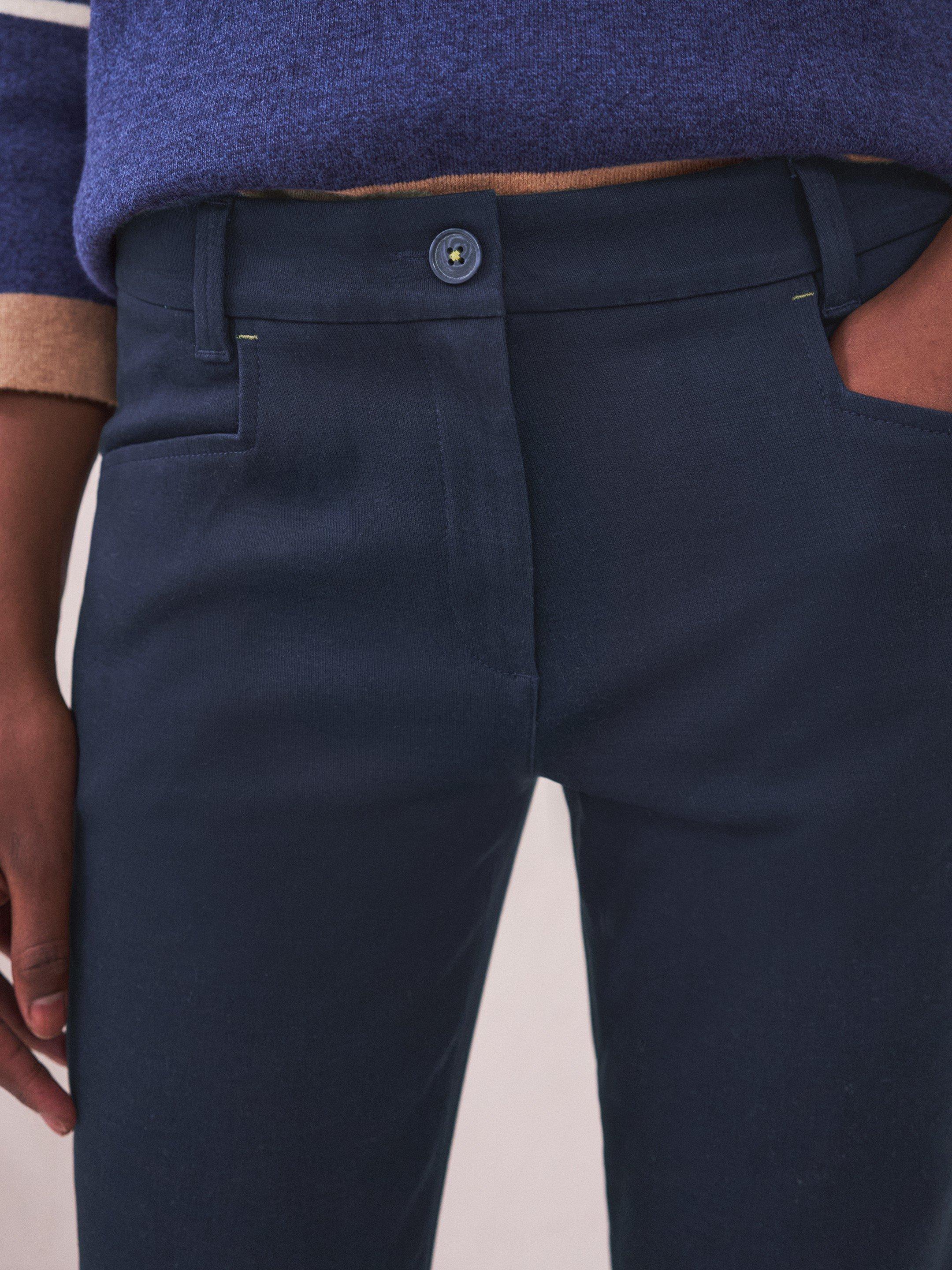 Sienna Stretch Trousers in DARK NAVY - MODEL DETAIL