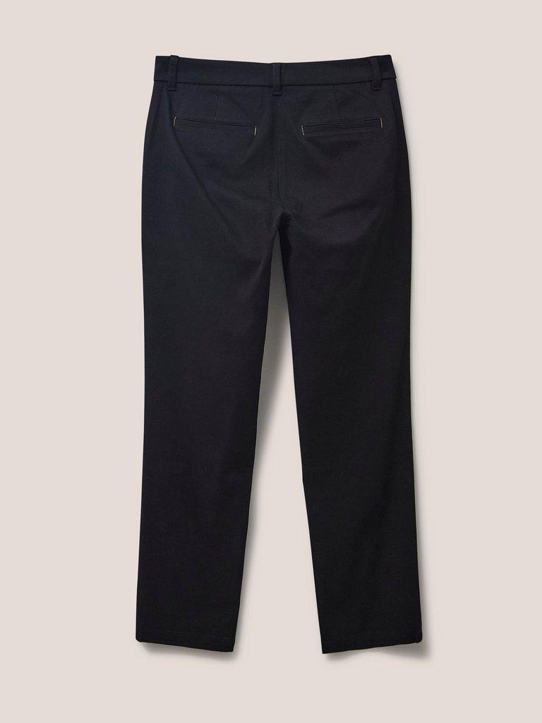 Sienna Stretch Trousers in PURE BLK - FLAT BACK