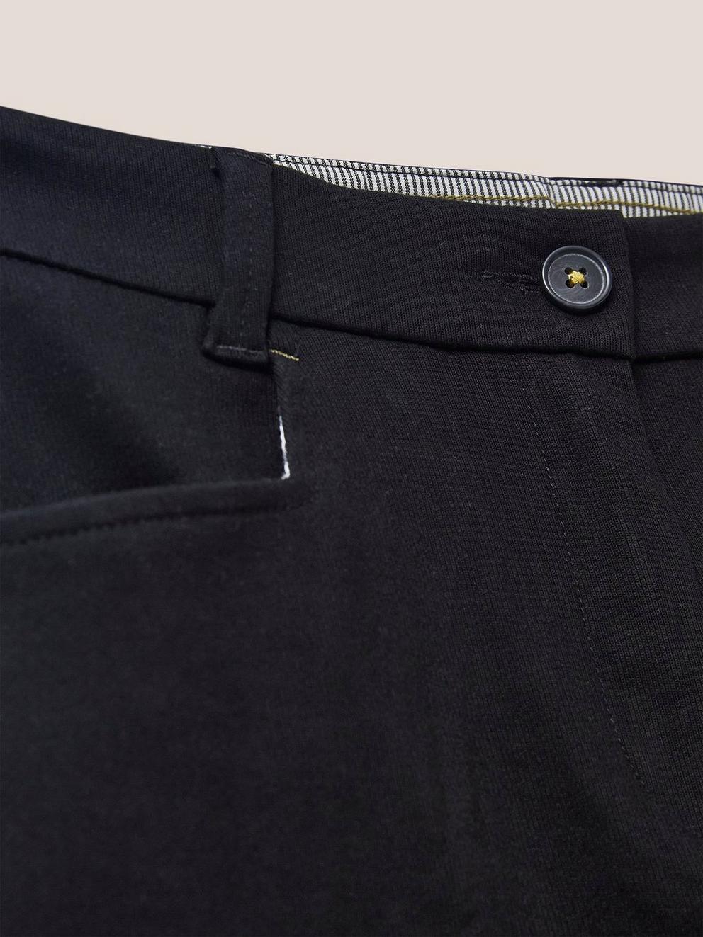 Sienna Stretch Trousers in PURE BLK - FLAT DETAIL