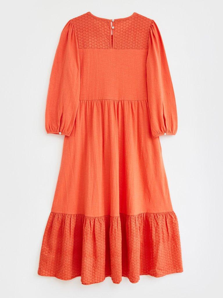 Nigella Jersey Dress in CORAL MLT - FLAT BACK