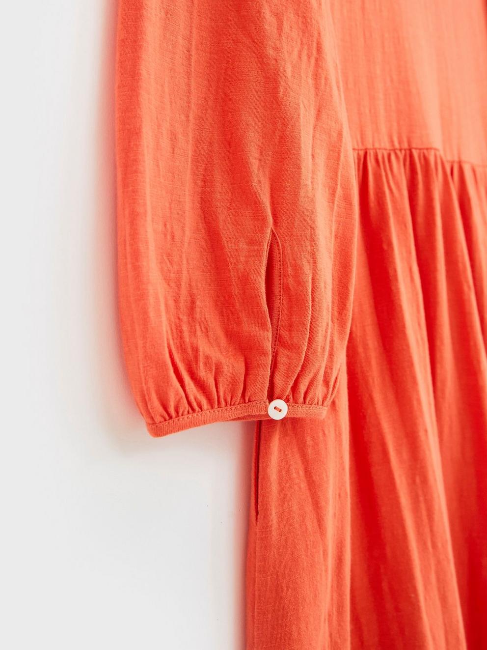 Nigella Jersey Dress in CORAL MLT - FLAT DETAIL