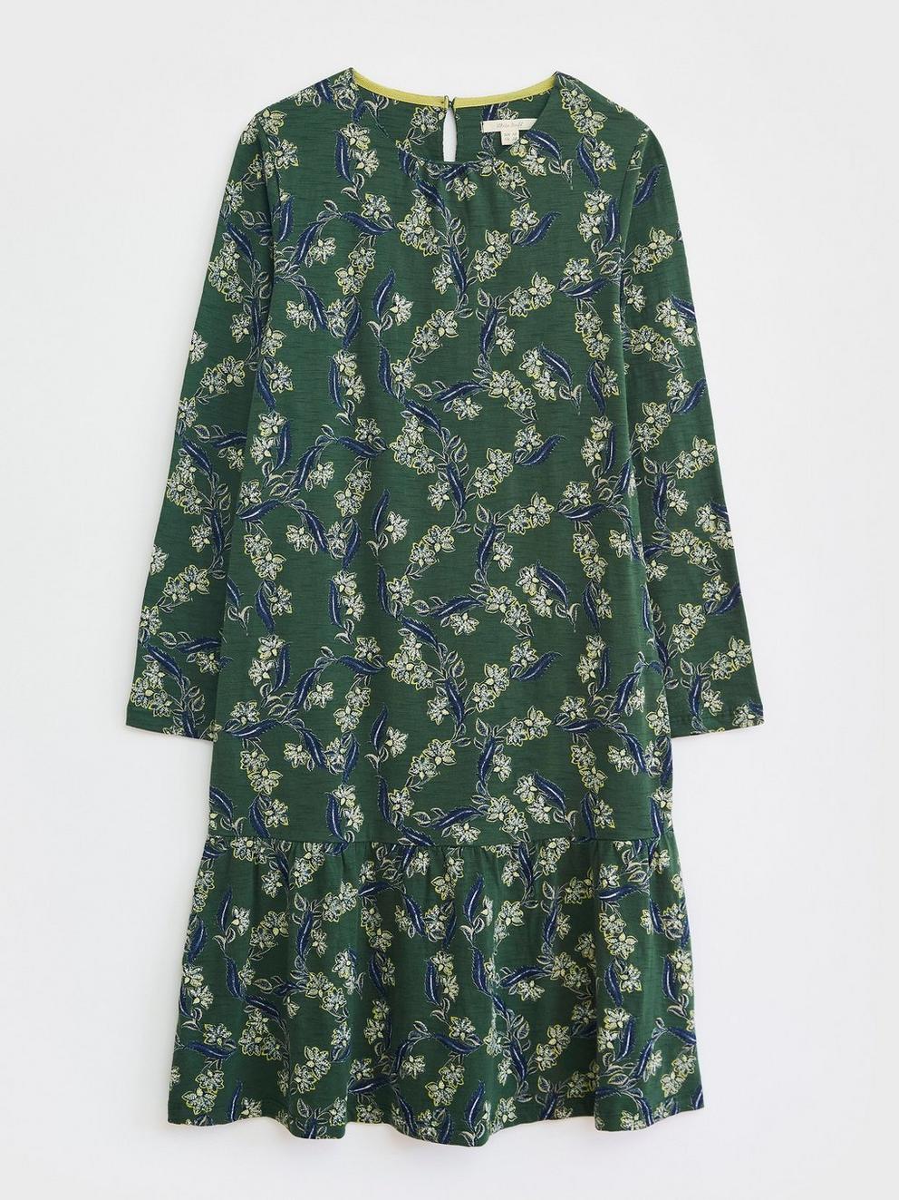 Perri Dress in GREEN MLT - FLAT FRONT