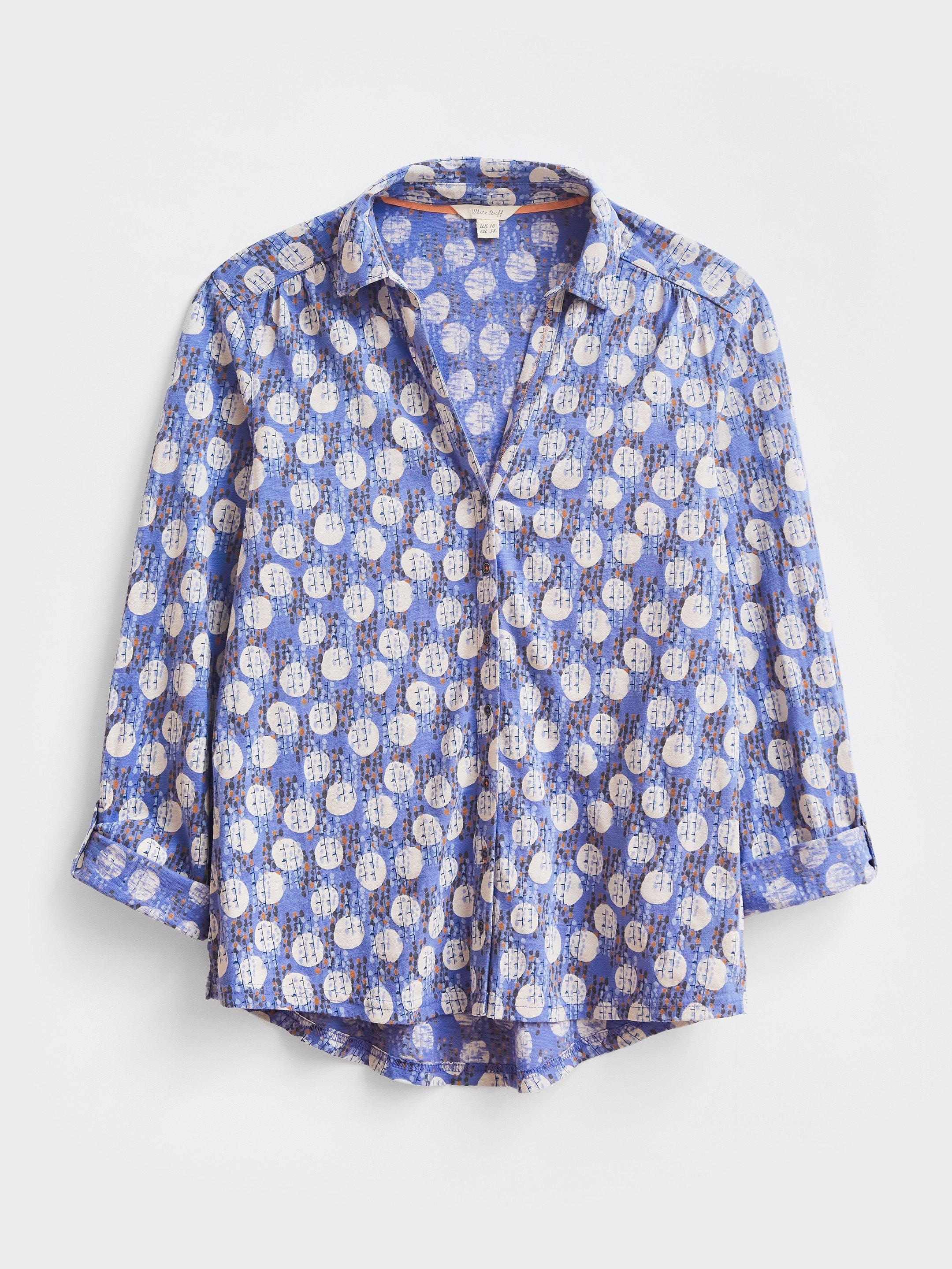 Annie Jersey Shirt in BLUE MLT - FLAT FRONT