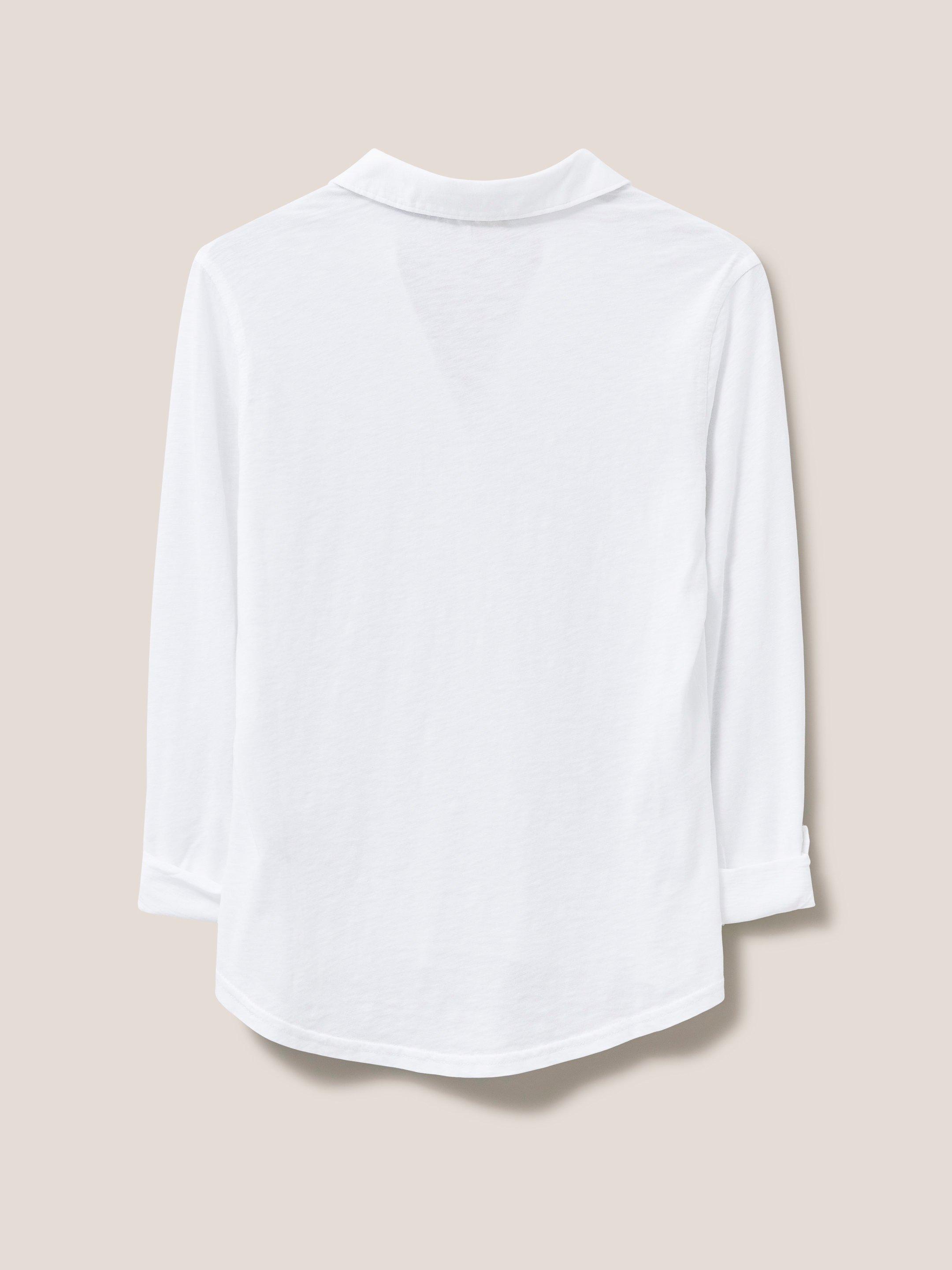 Annie Jersey Shirt in BRIL WHITE - FLAT BACK