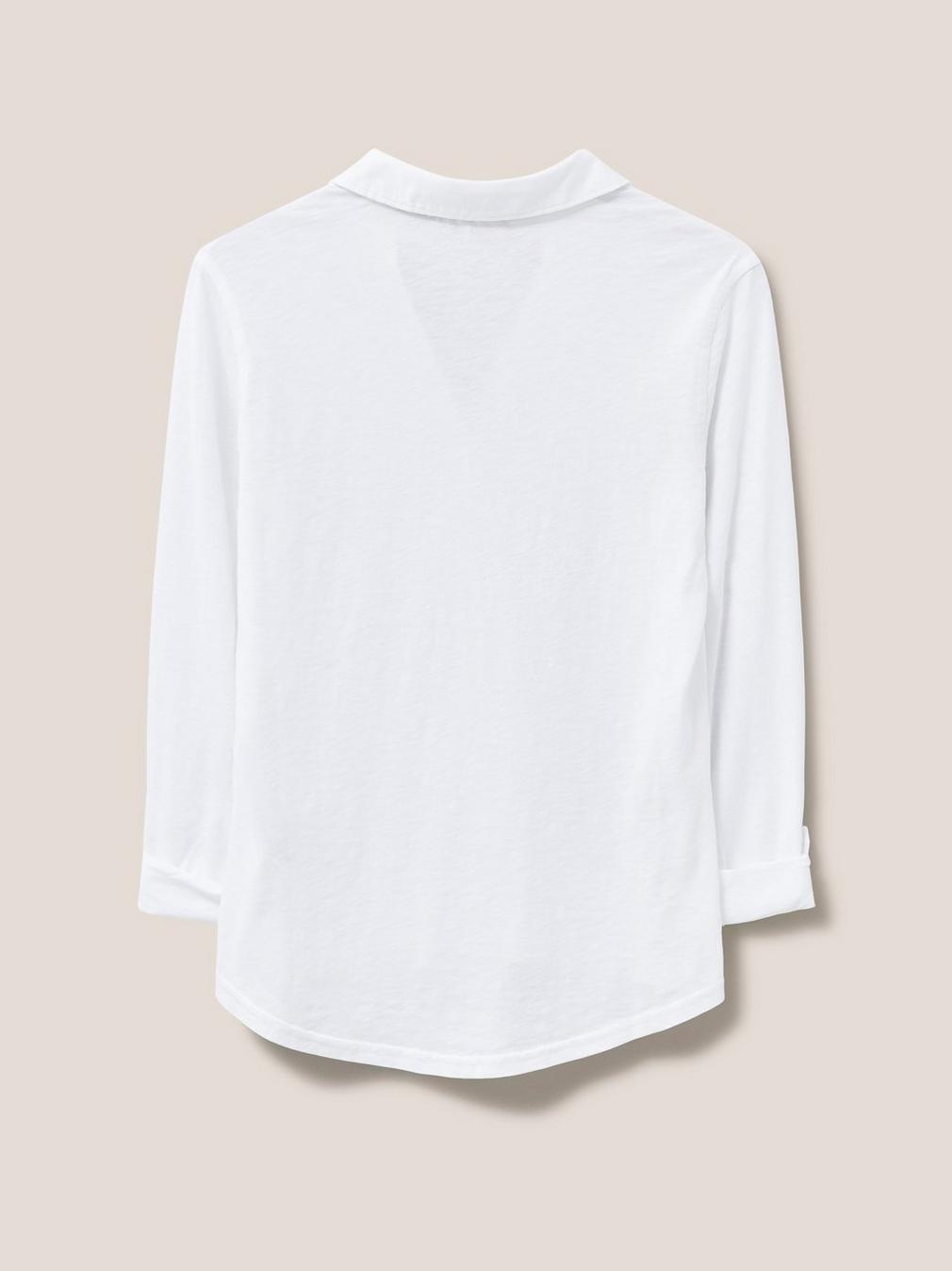 Annie Jersey Shirt in BRIL WHITE - FLAT BACK