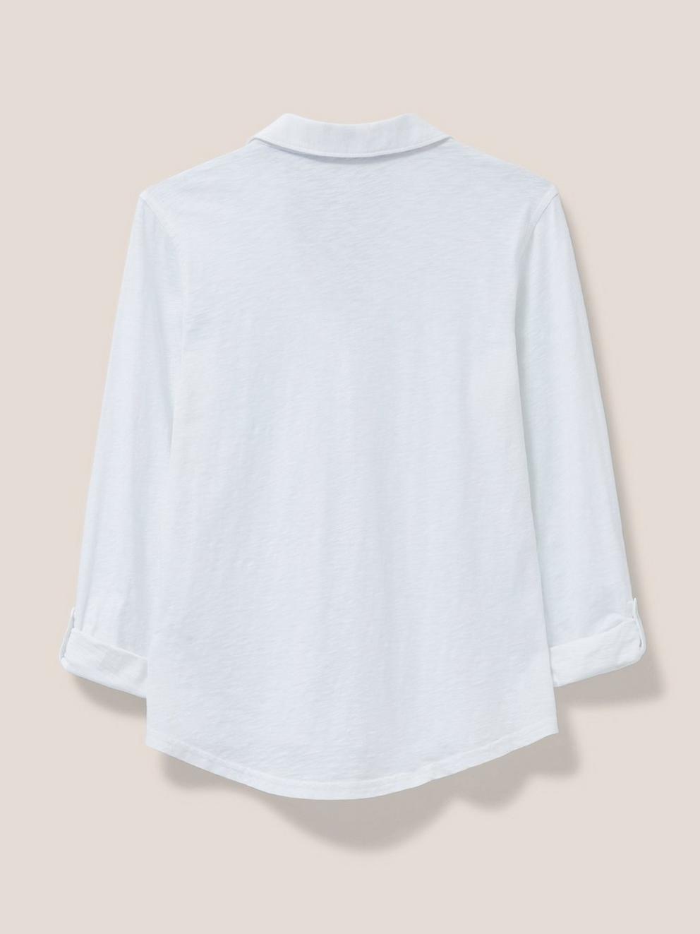Annie Jersey Shirt in BRIL WHITE - FLAT BACK
