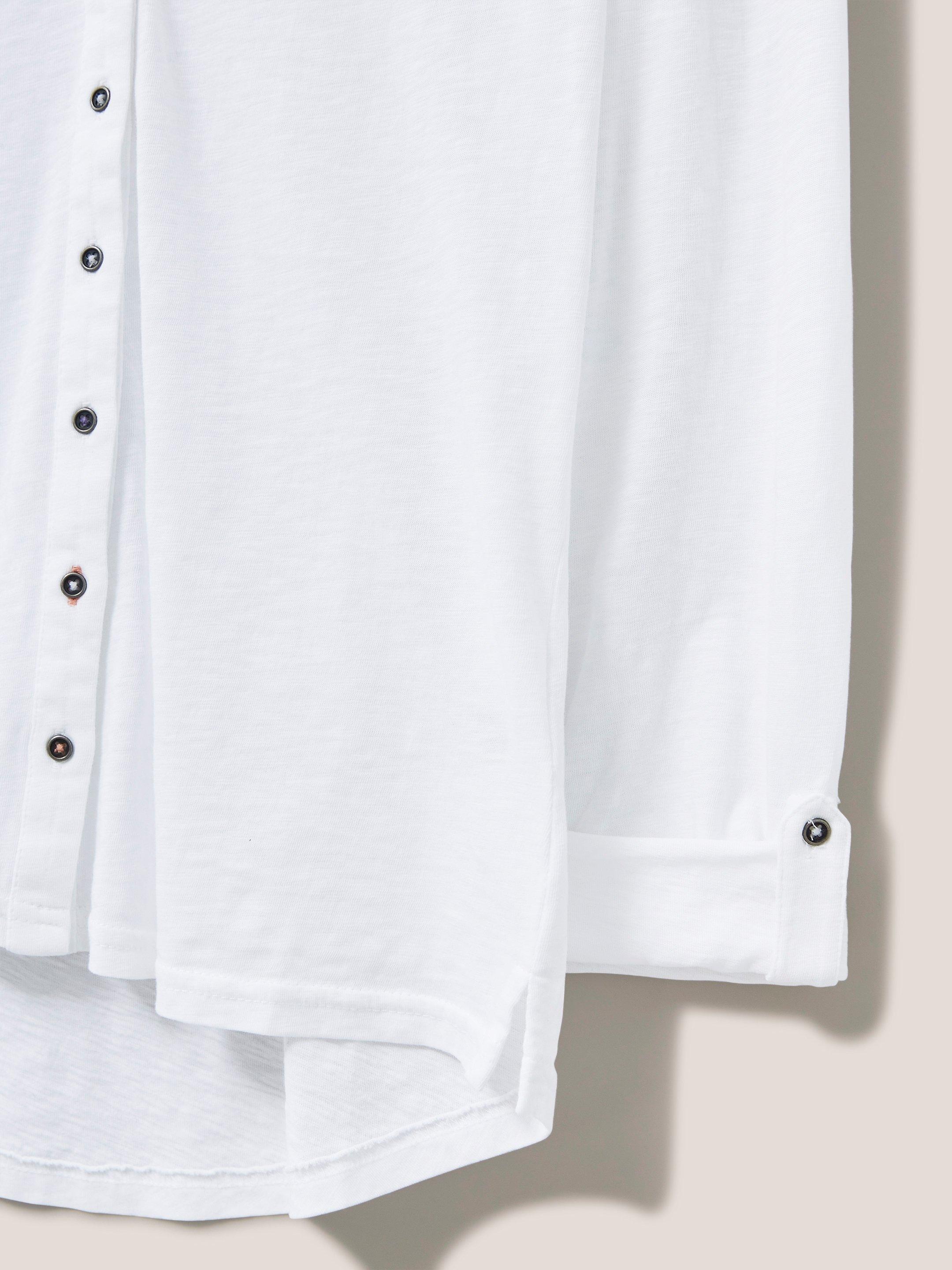 Annie Jersey Shirt in BRIL WHITE - FLAT DETAIL