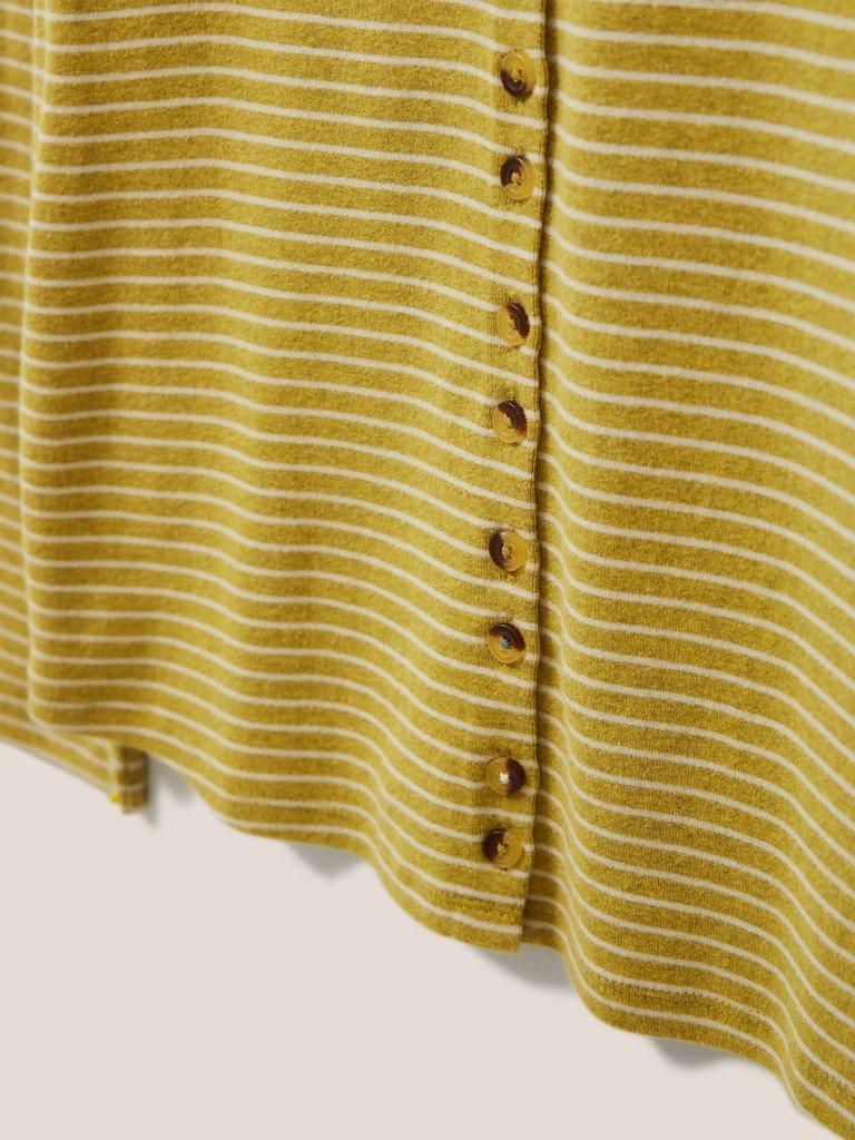 Billy Button Through Roll Neck in YELLOW MLT - FLAT DETAIL