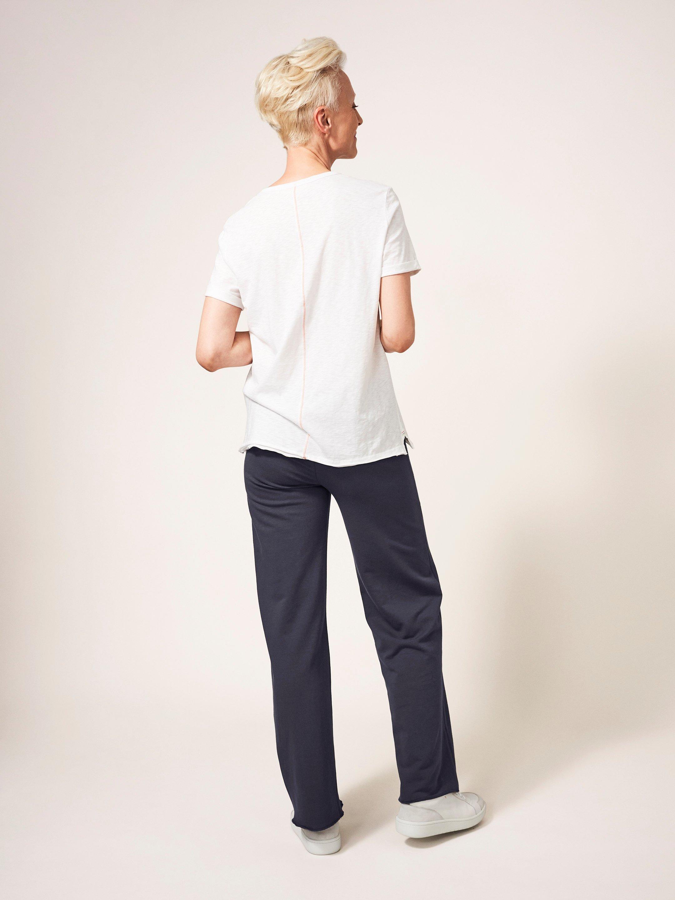 Dolce Organic Pant in CHARC GREY - MODEL BACK