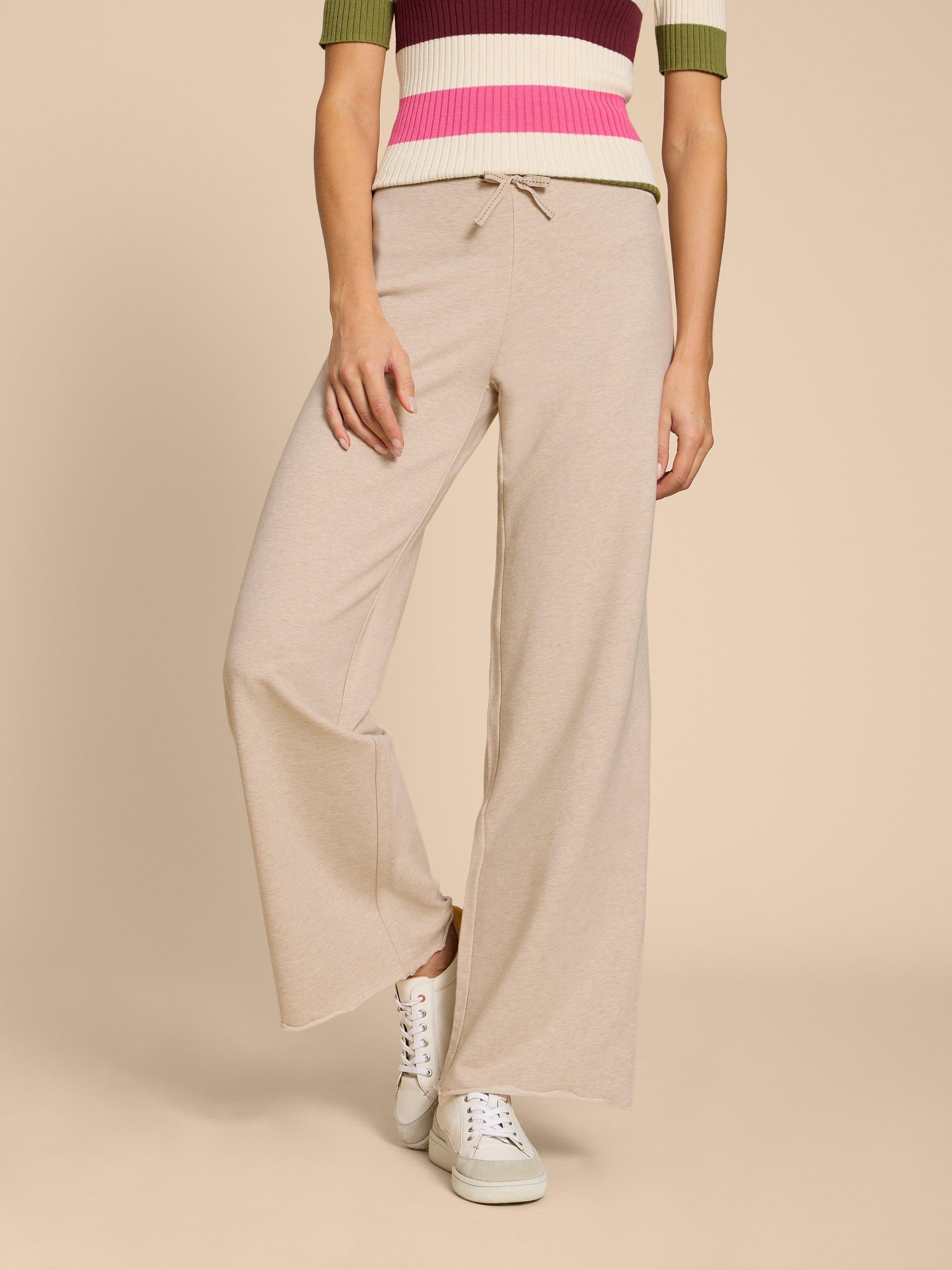 Dolce Organic Pant in LGT NAT - MODEL FRONT