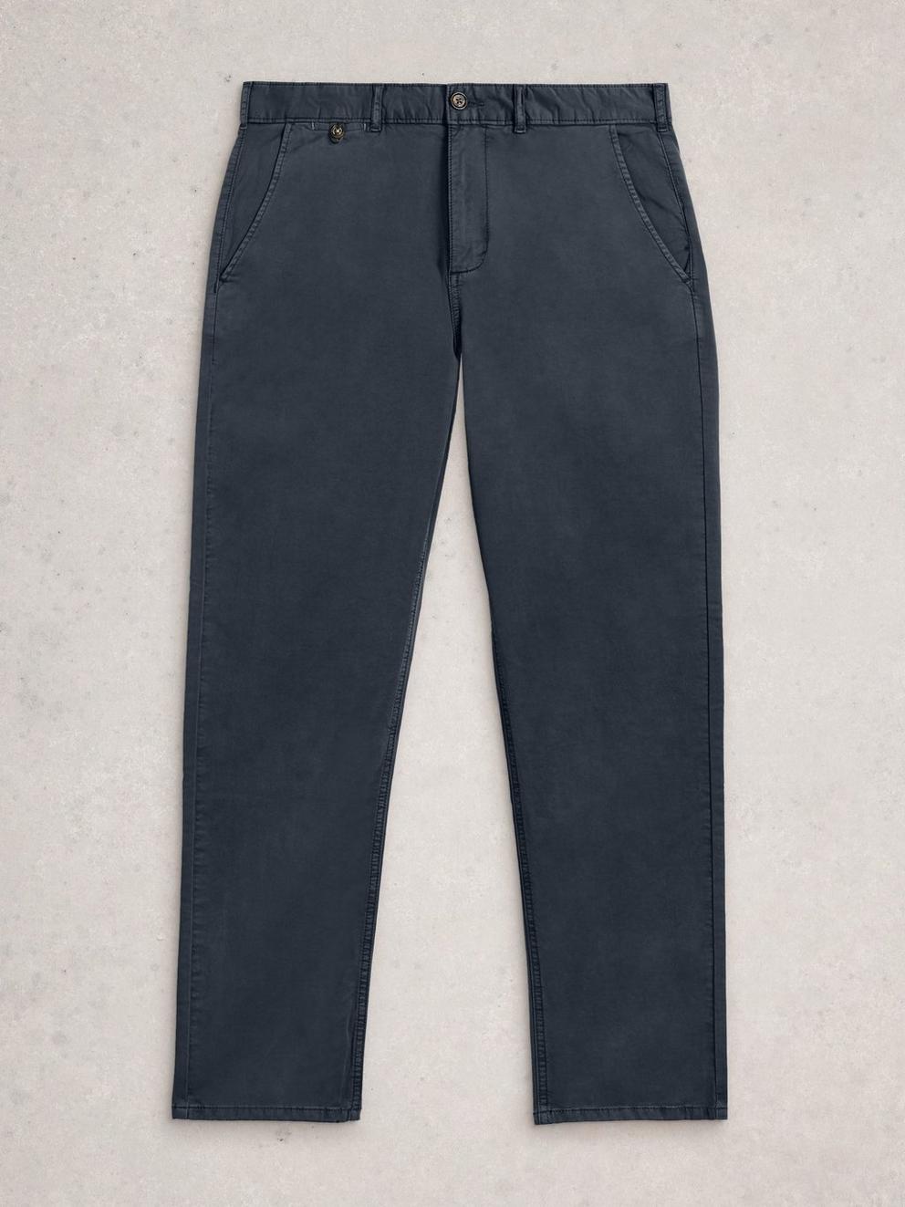 Sutton Organic Chino Trouser in DARK NAVY - FLAT FRONT