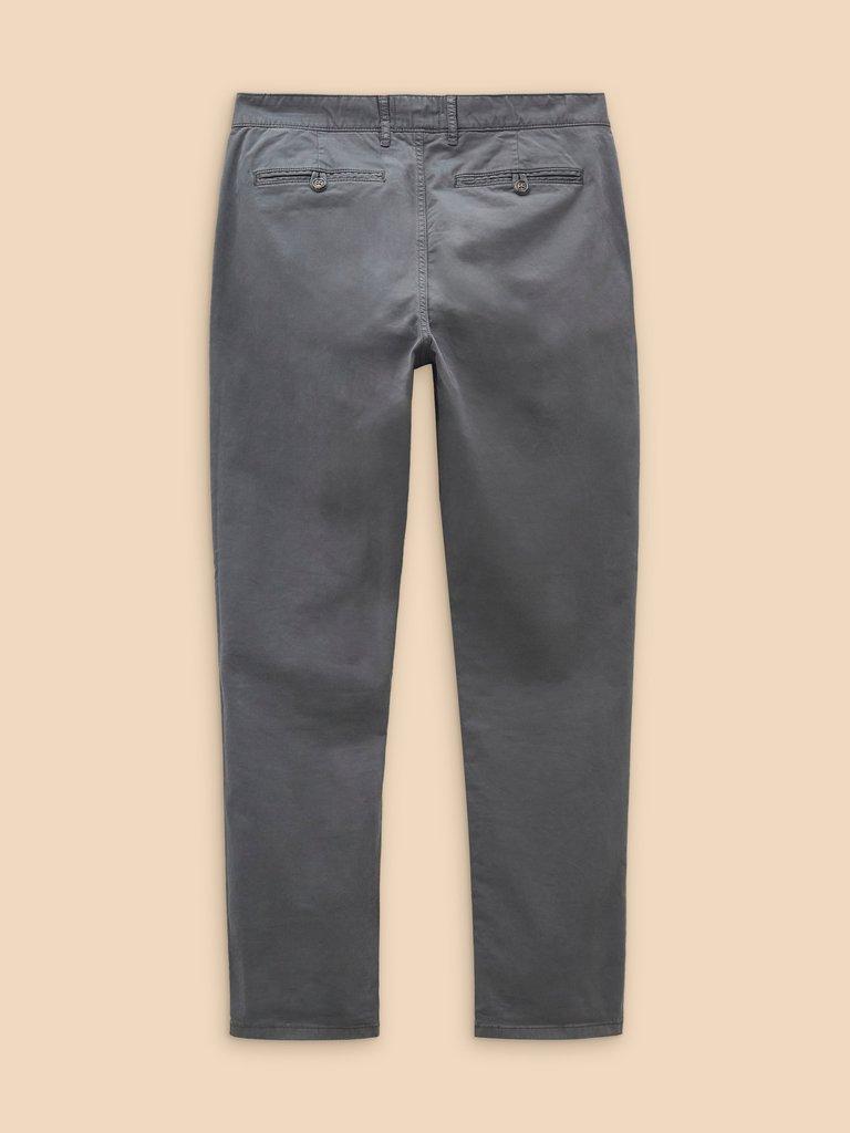 Sutton Organic Chino Trouser in DK GREY - FLAT BACK