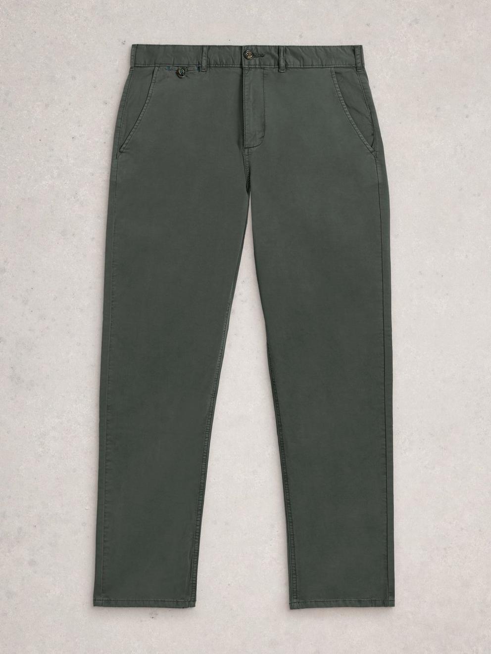 Sutton Organic Chino Trouser in DK GREY - FLAT FRONT
