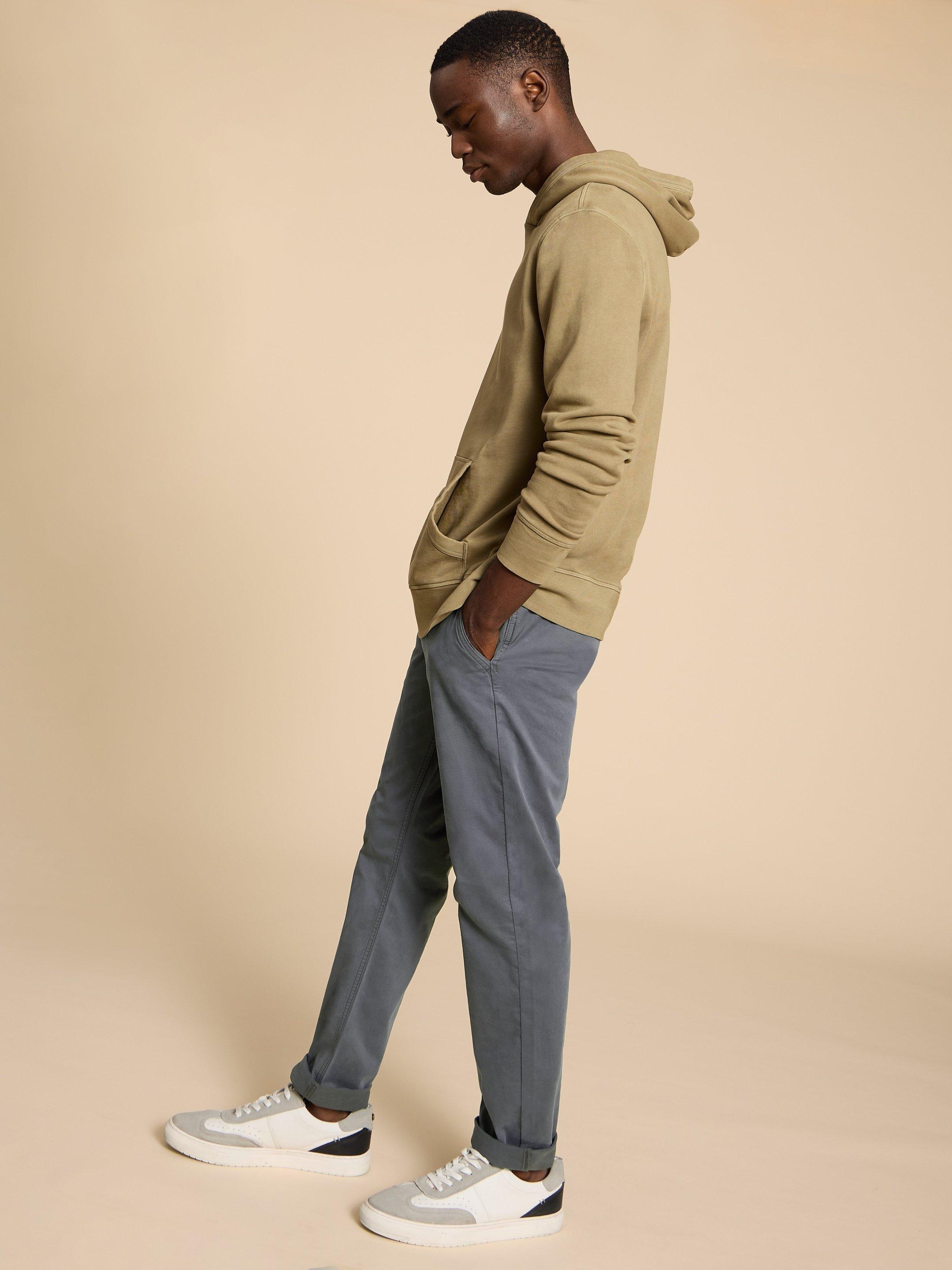 Sutton Organic Chino Trouser in DK GREY - LIFESTYLE