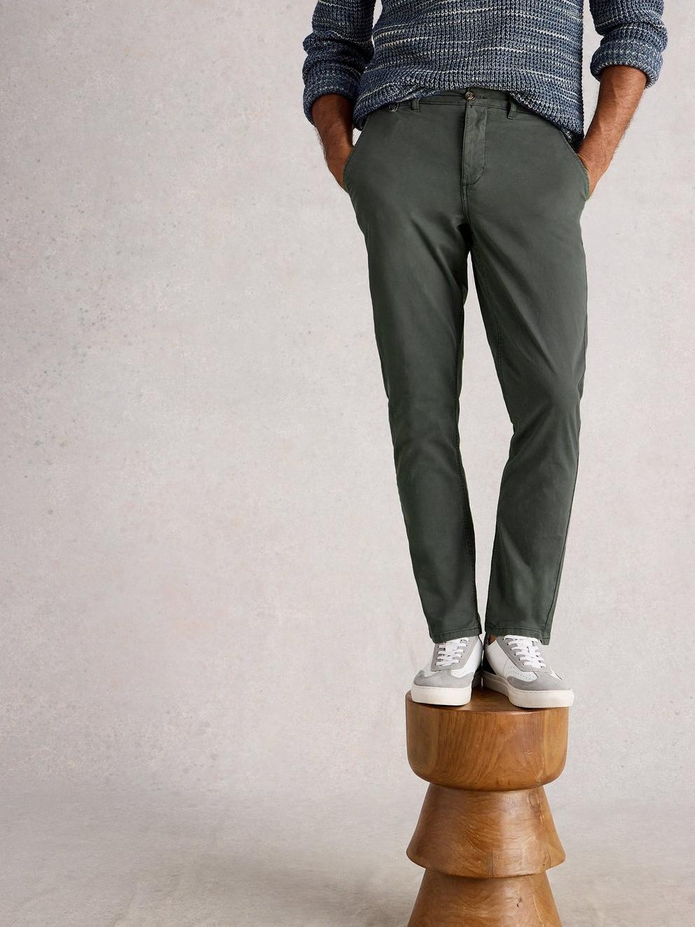 Sutton Organic Chino Trouser in DK GREY - LIFESTYLE
