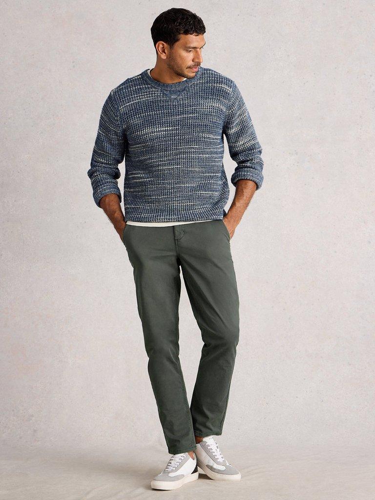 Sutton Organic Chino Trouser in DK GREY - MODEL FRONT