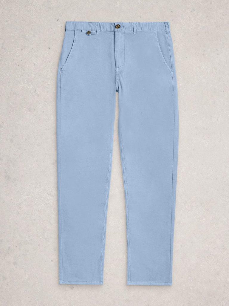 Sutton Organic Chino Trouser in DUS BLUE - FLAT FRONT