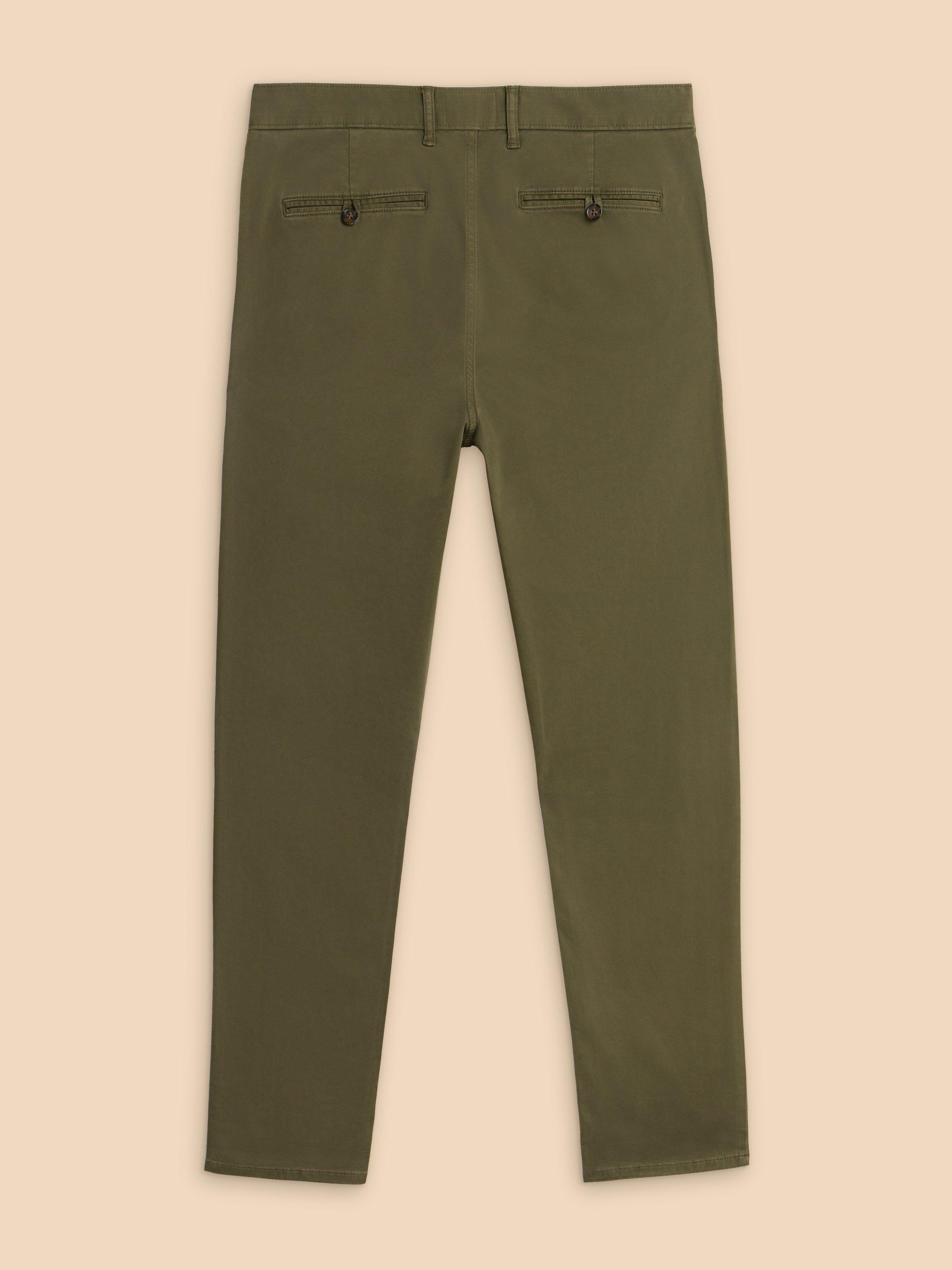 Sutton Organic Chino Trouser in KHAKI GREEN | White Stuff