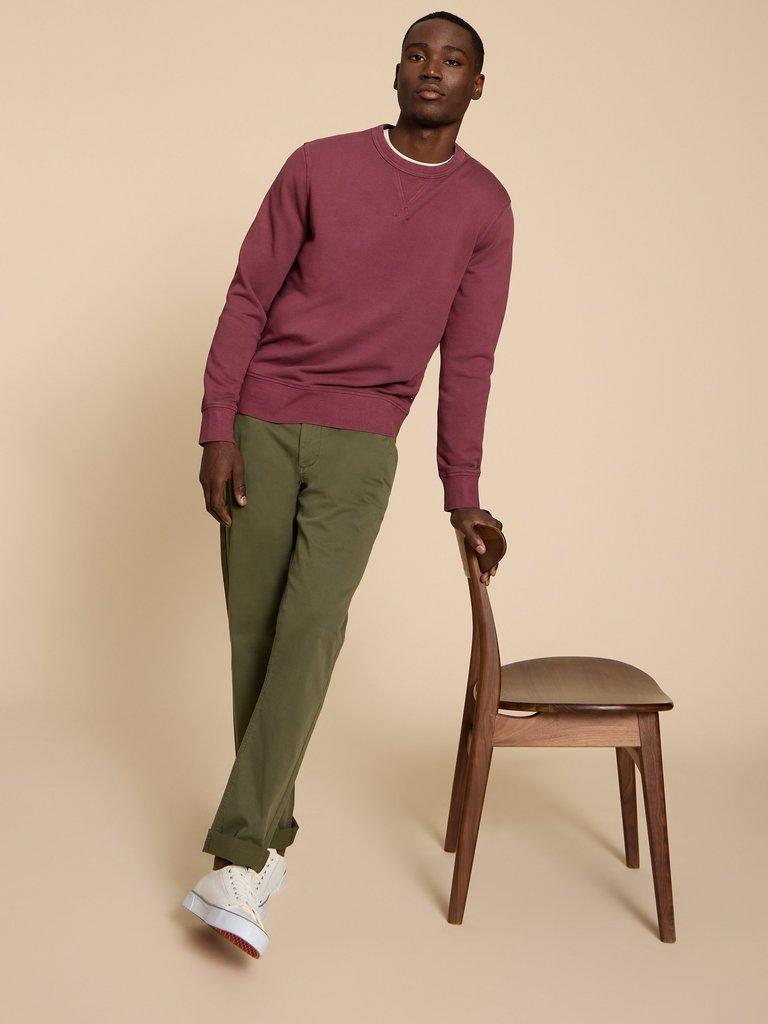 Sutton Organic Chino Trouser in KHAKI GREEN | White Stuff