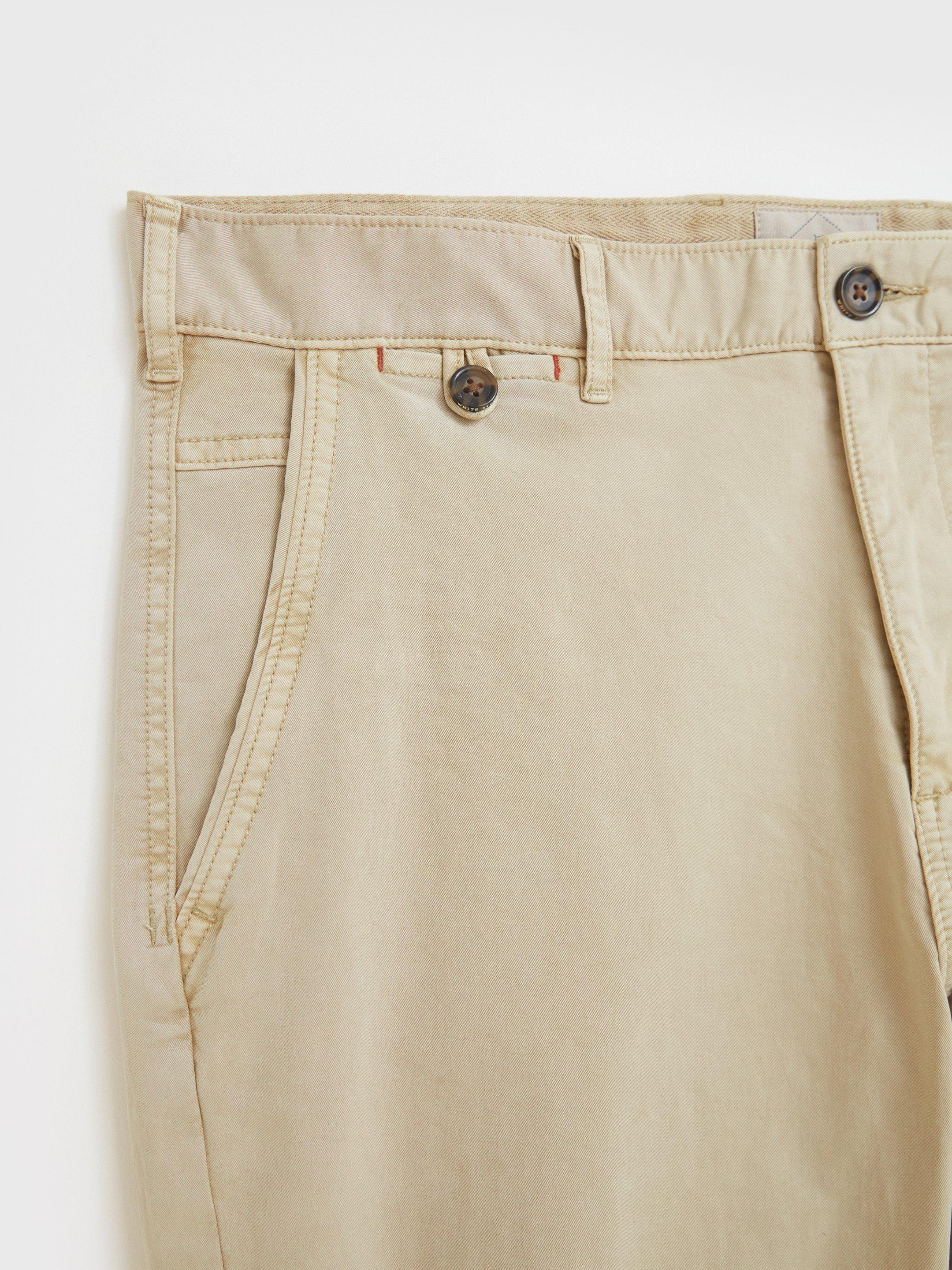 Sutton Organic Chino Trouser in NATURAL PLAIN - FLAT DETAIL