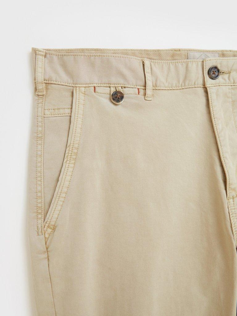 Sutton Organic Chino Trouser in NATURAL PLAIN - FLAT DETAIL