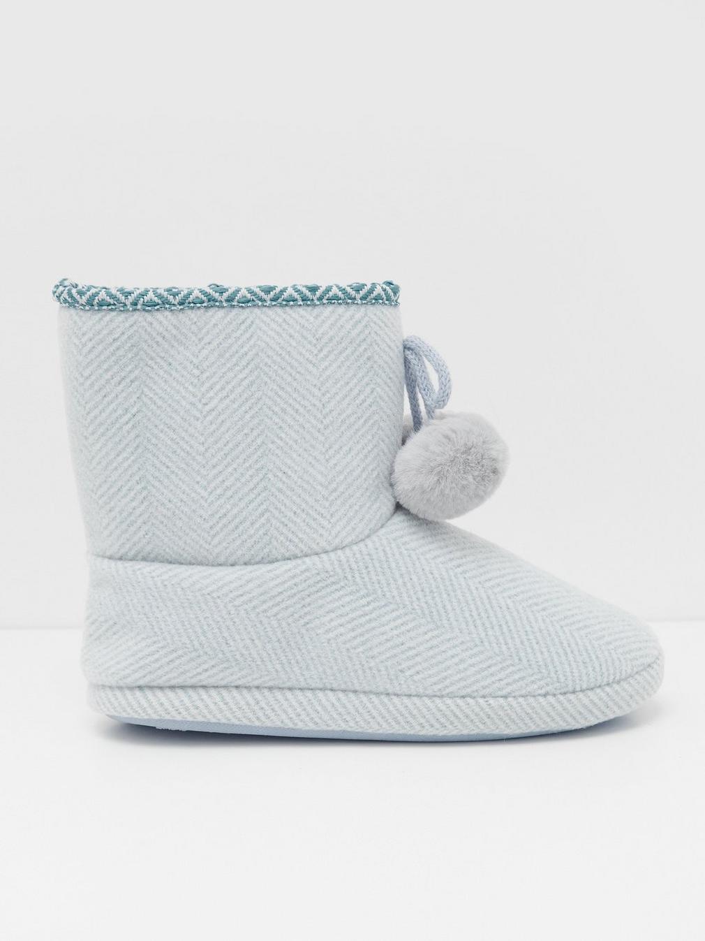 Herringbone Bootie in BLUE MLT - MODEL FRONT