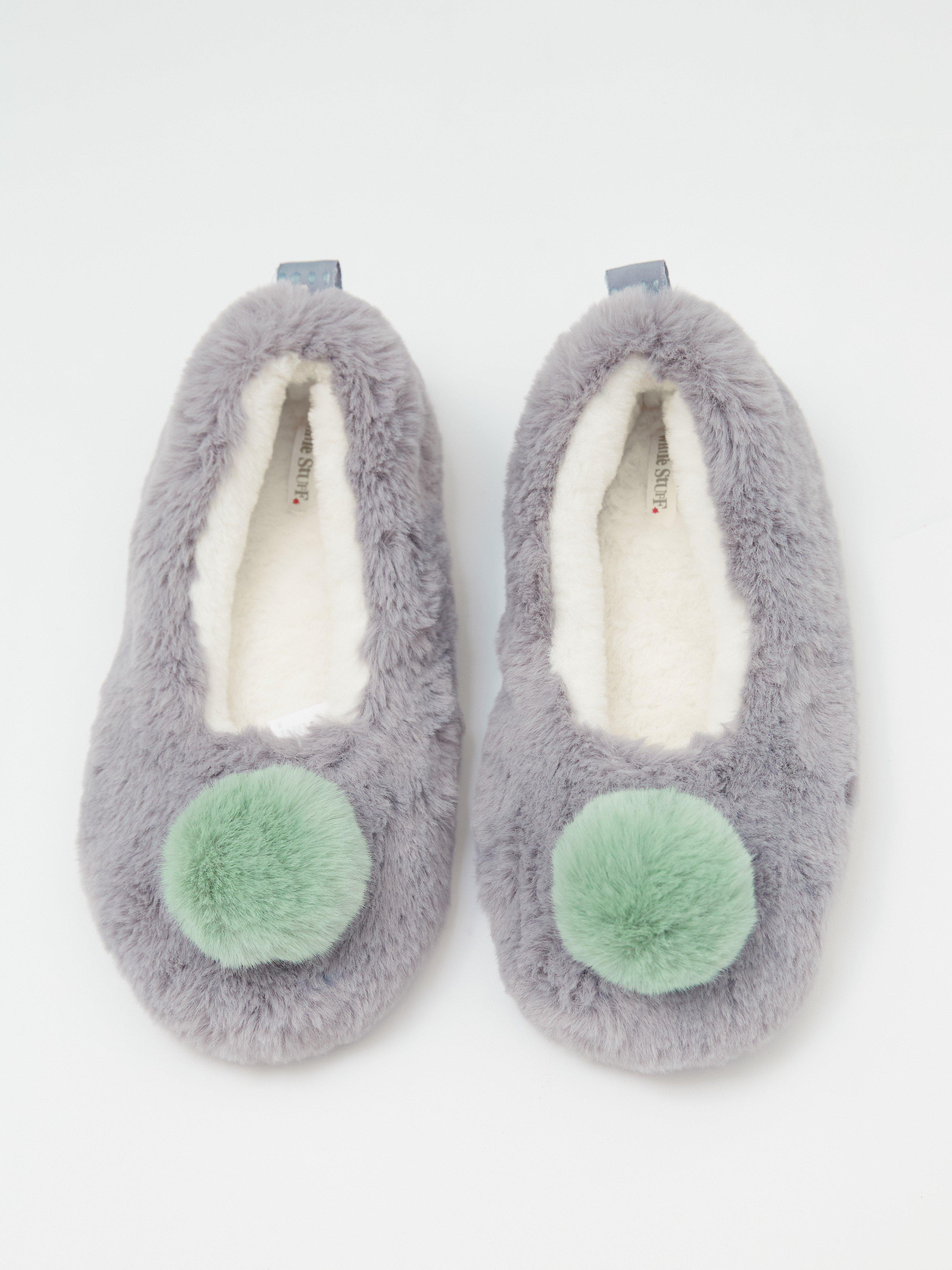 Faux fur ballerina discount slippers