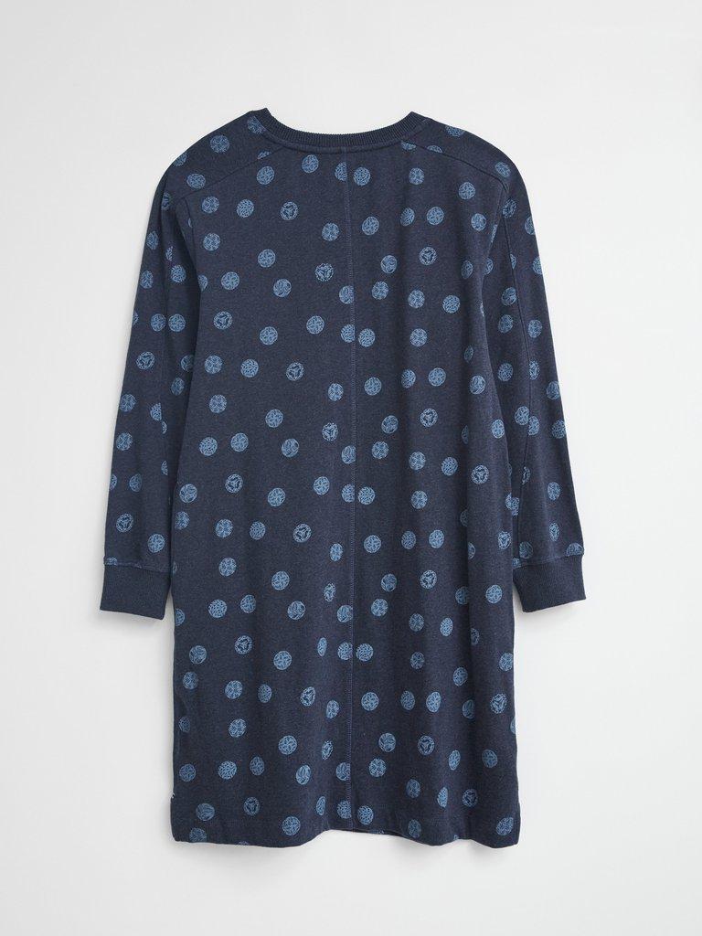 Layla Spot Sweat Dress in BLUE MLT - FLAT BACK