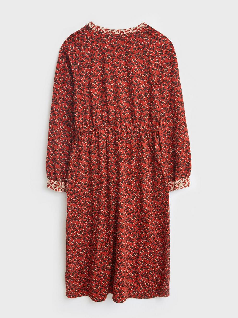 Bella Jersey Dress in ORANGE MLT - FLAT BACK