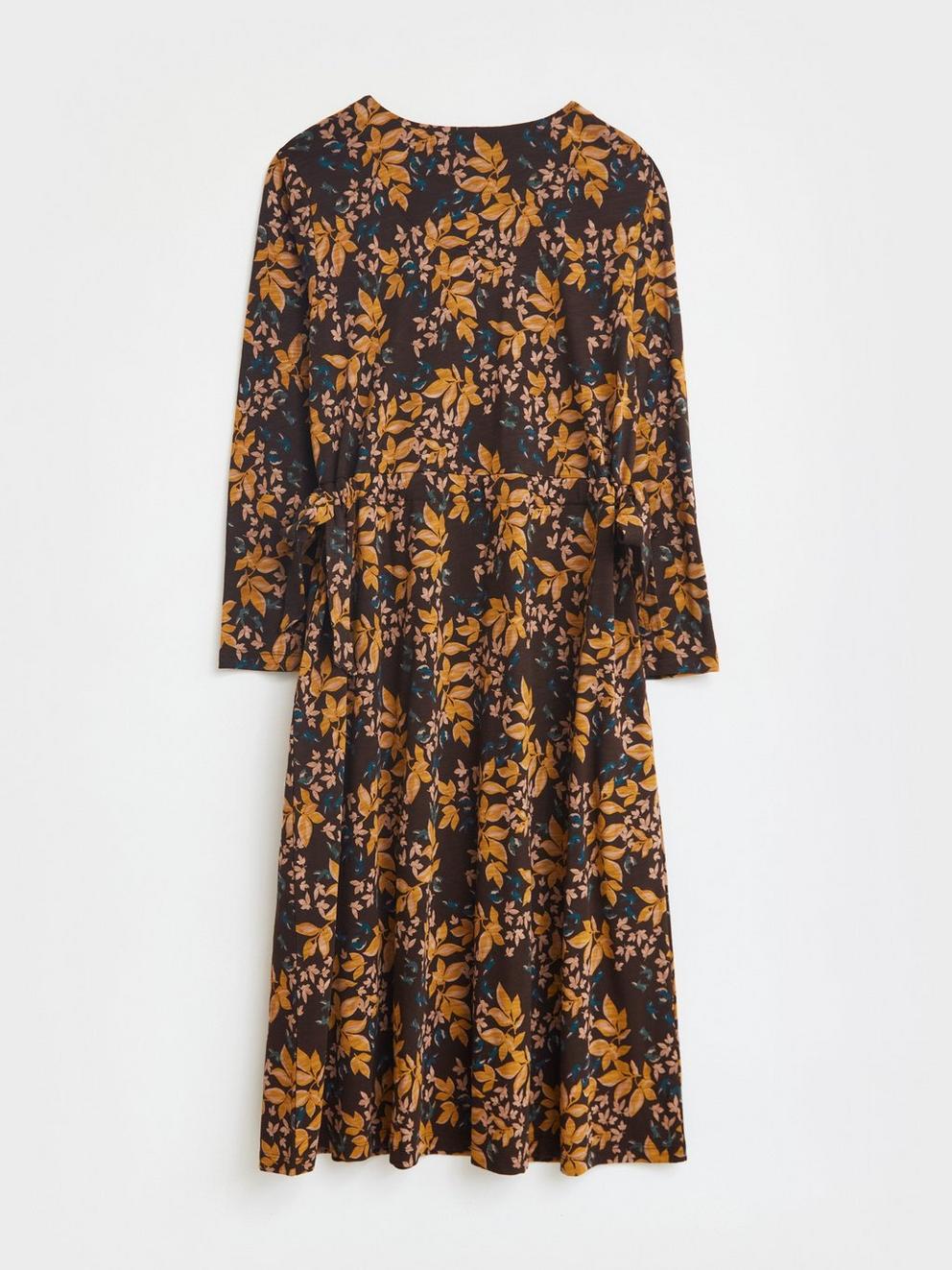 Aria Jersey Dress in BROWN MLT - FLAT BACK