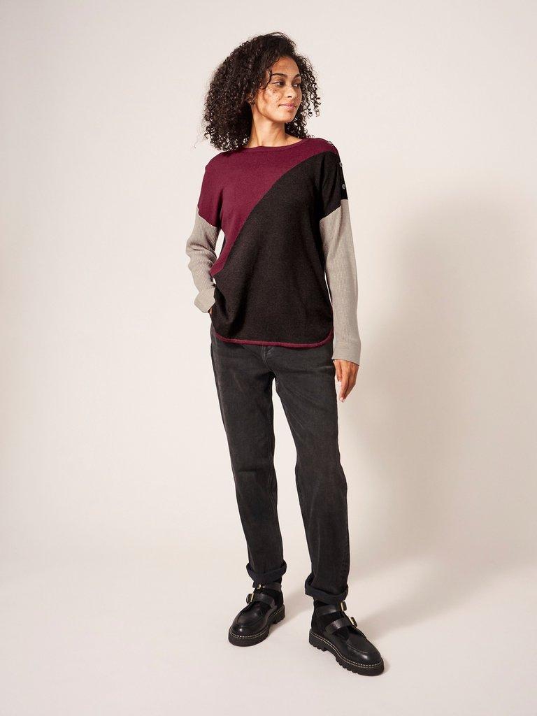 Edie Jumper in ORANGE MLT - MODEL FRONT