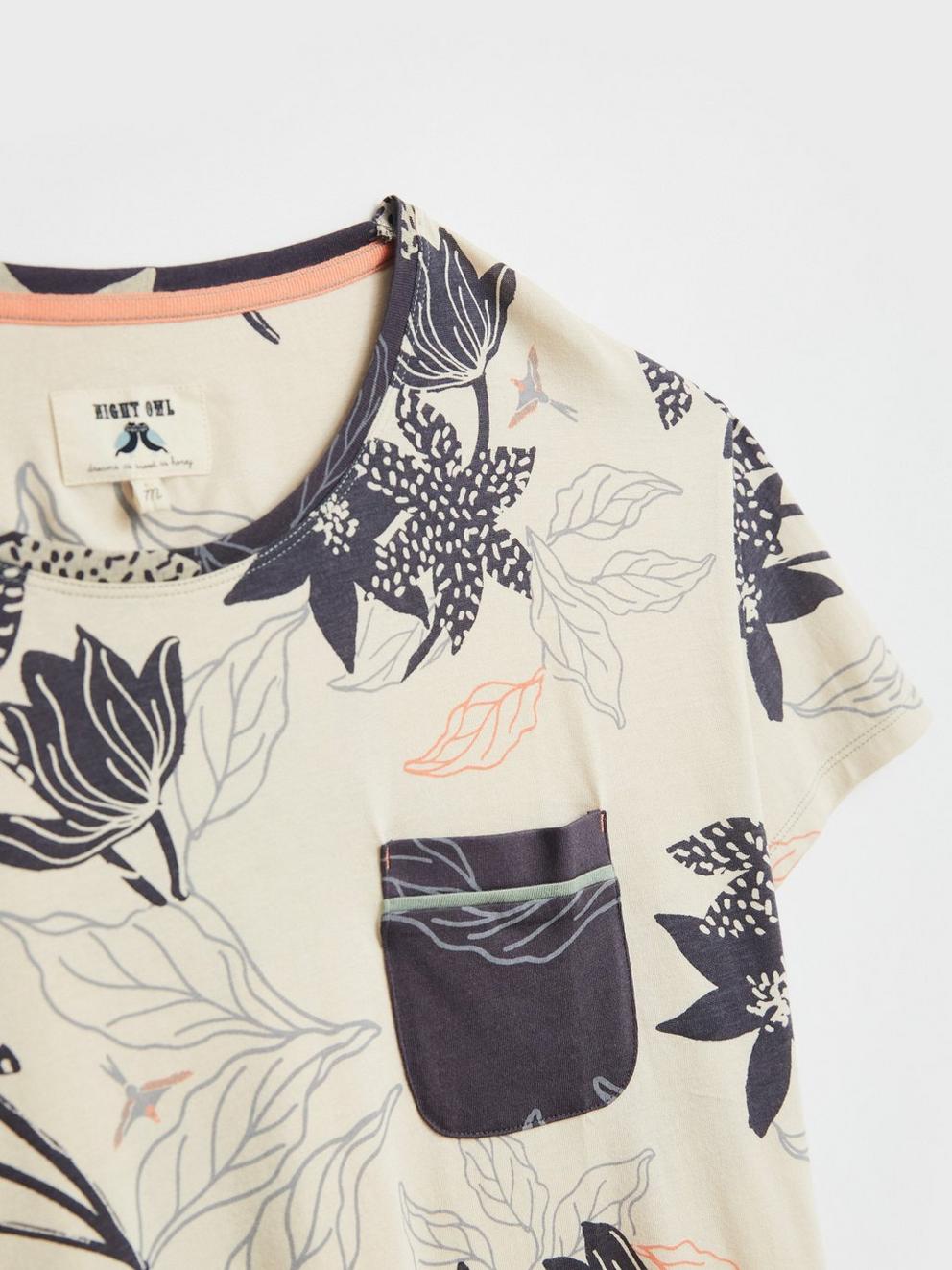 Holly Jersey PJ Top in NAT PR - FLAT DETAIL