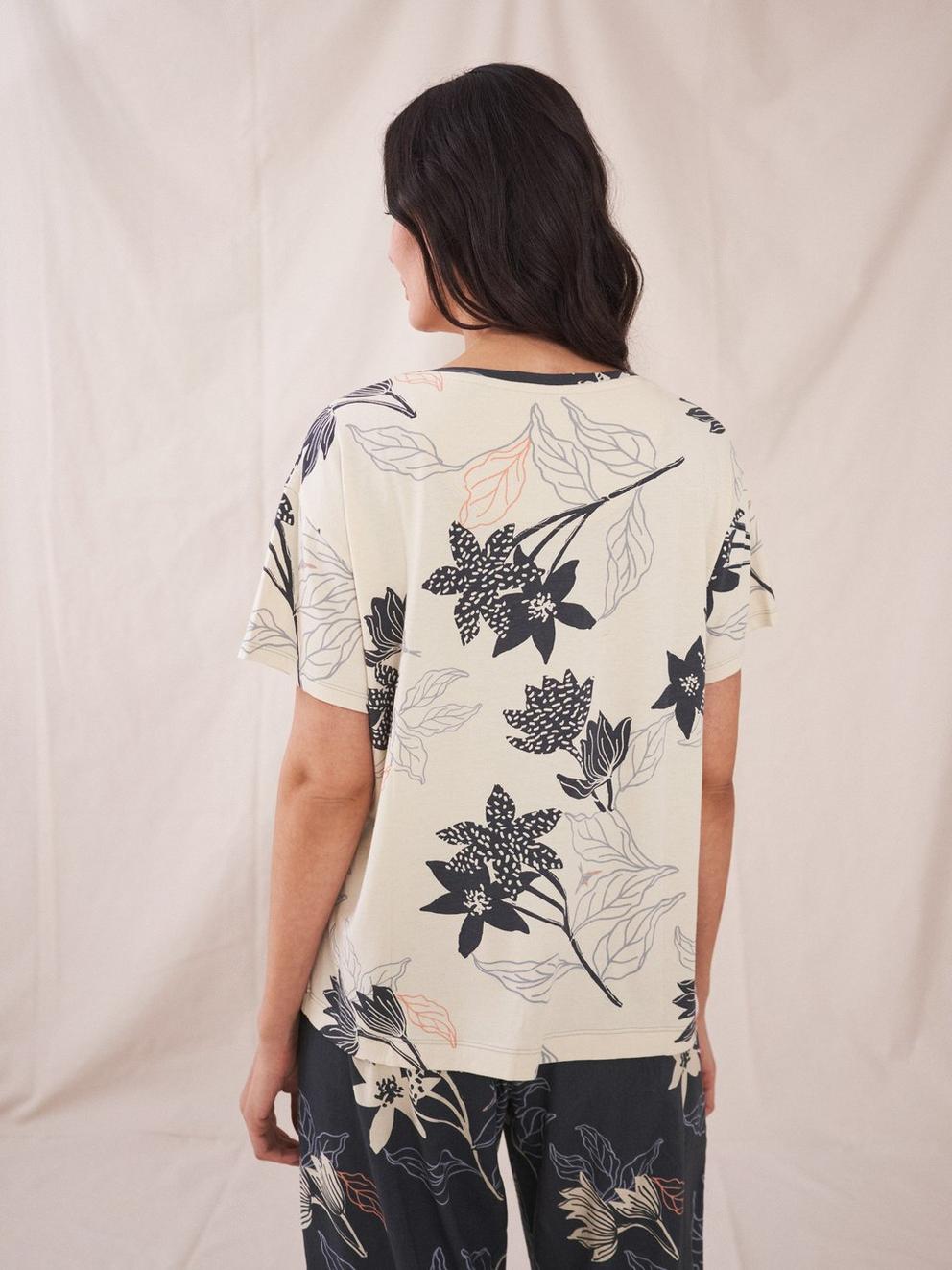 Holly Jersey PJ Top in NAT PR - MODEL BACK