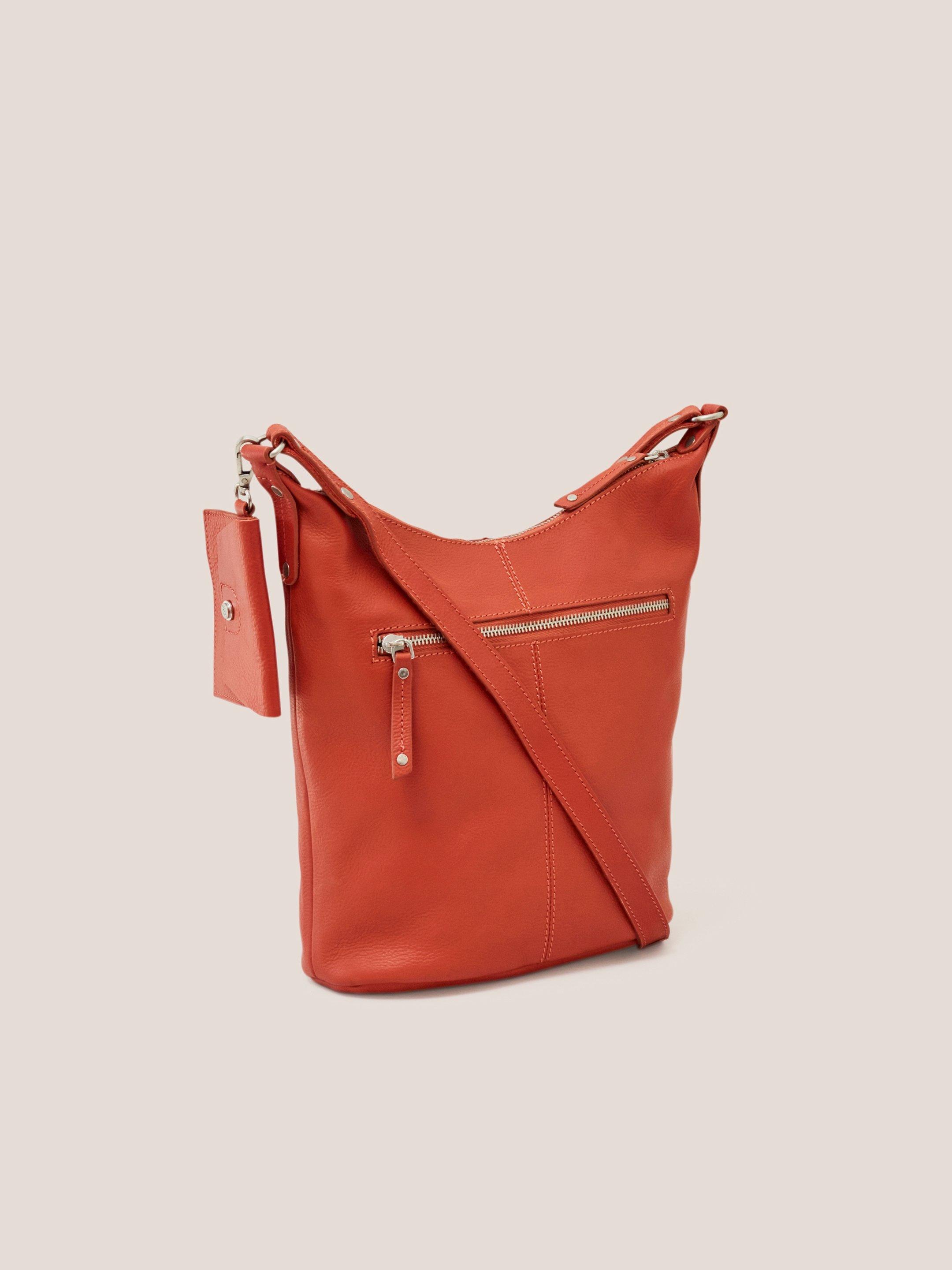 Fern Leather Crossbody in BRT ORANGE - FLAT BACK