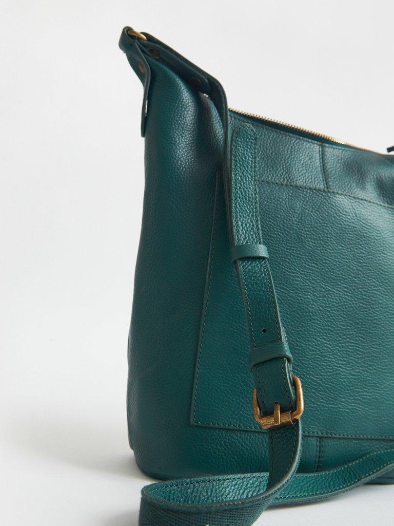 Fern Leather Crossbody in DUS GREEN - FLAT DETAIL