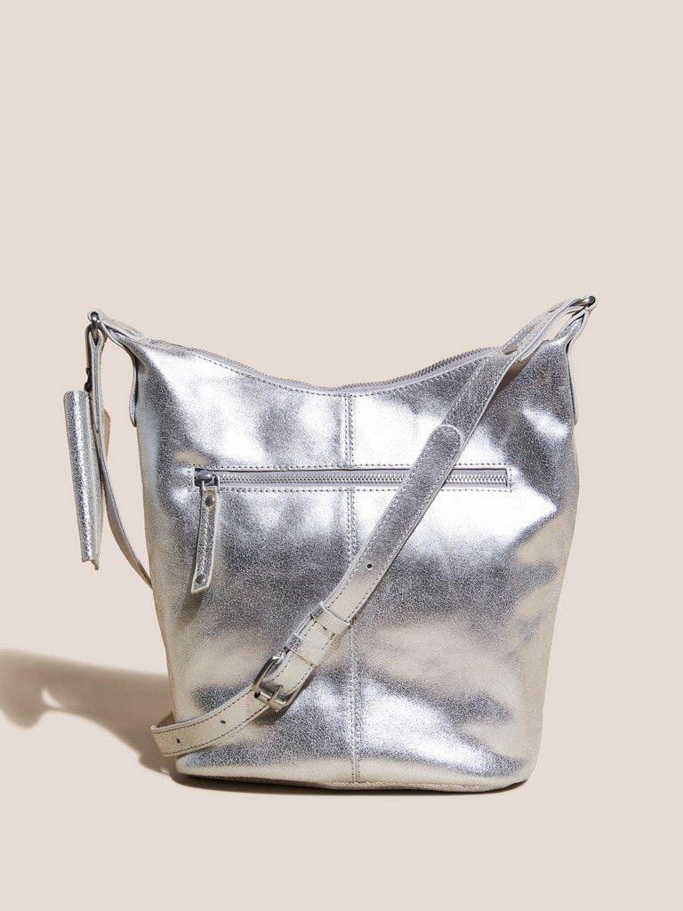 Fern Leather Crossbody in SLV TN MET - FLAT BACK