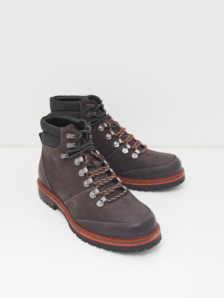 Harry Nubuck Hiker Boot in CHARC GREY - FLAT FRONT